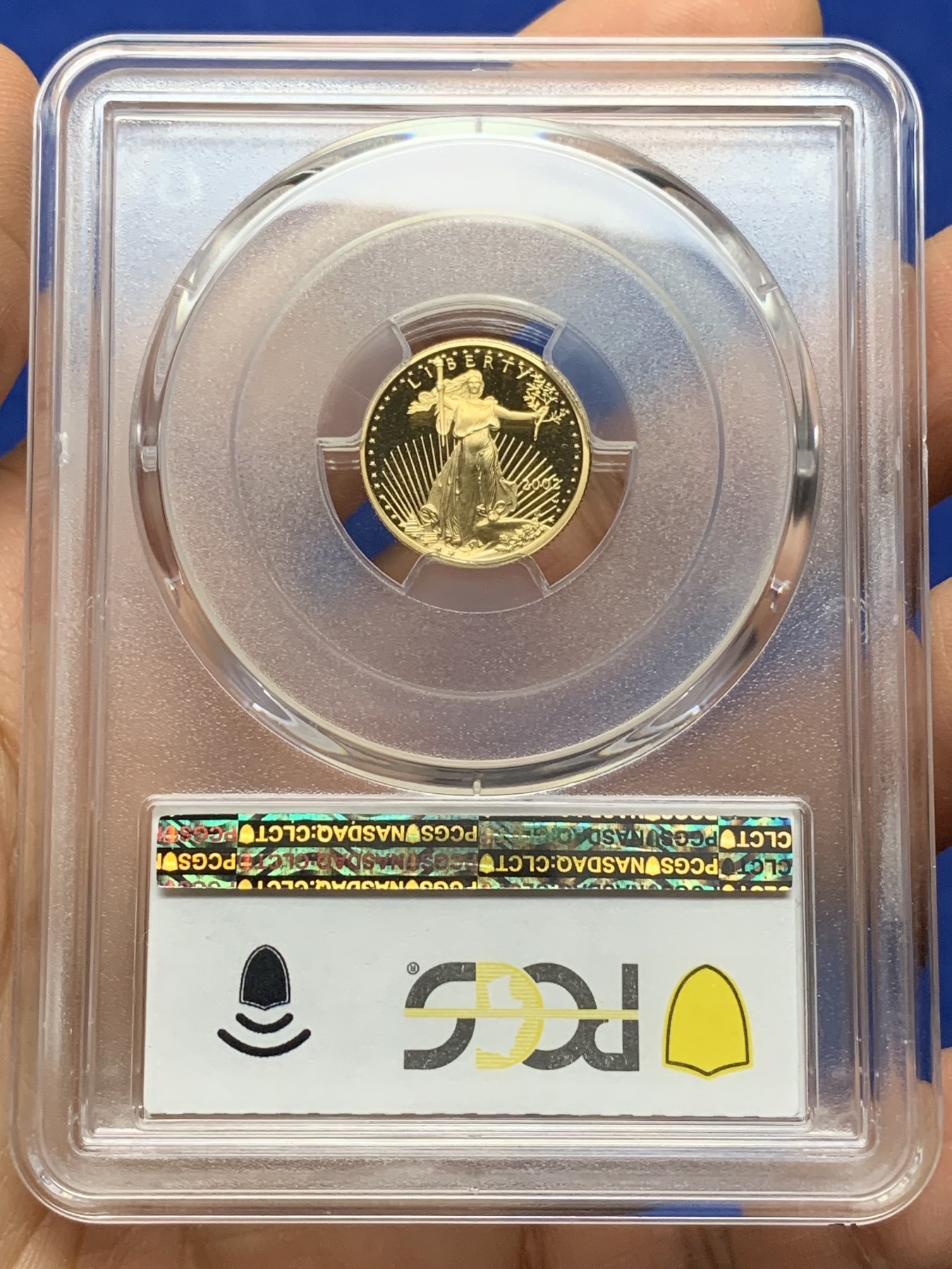 《竞宝斋》第225场-周日，周一，周二 3场 (全场包邮) PCGS PR70DCAM 2002-W美国双鹰5美元精制金币 冠军分！ PCGS价格指南2592元