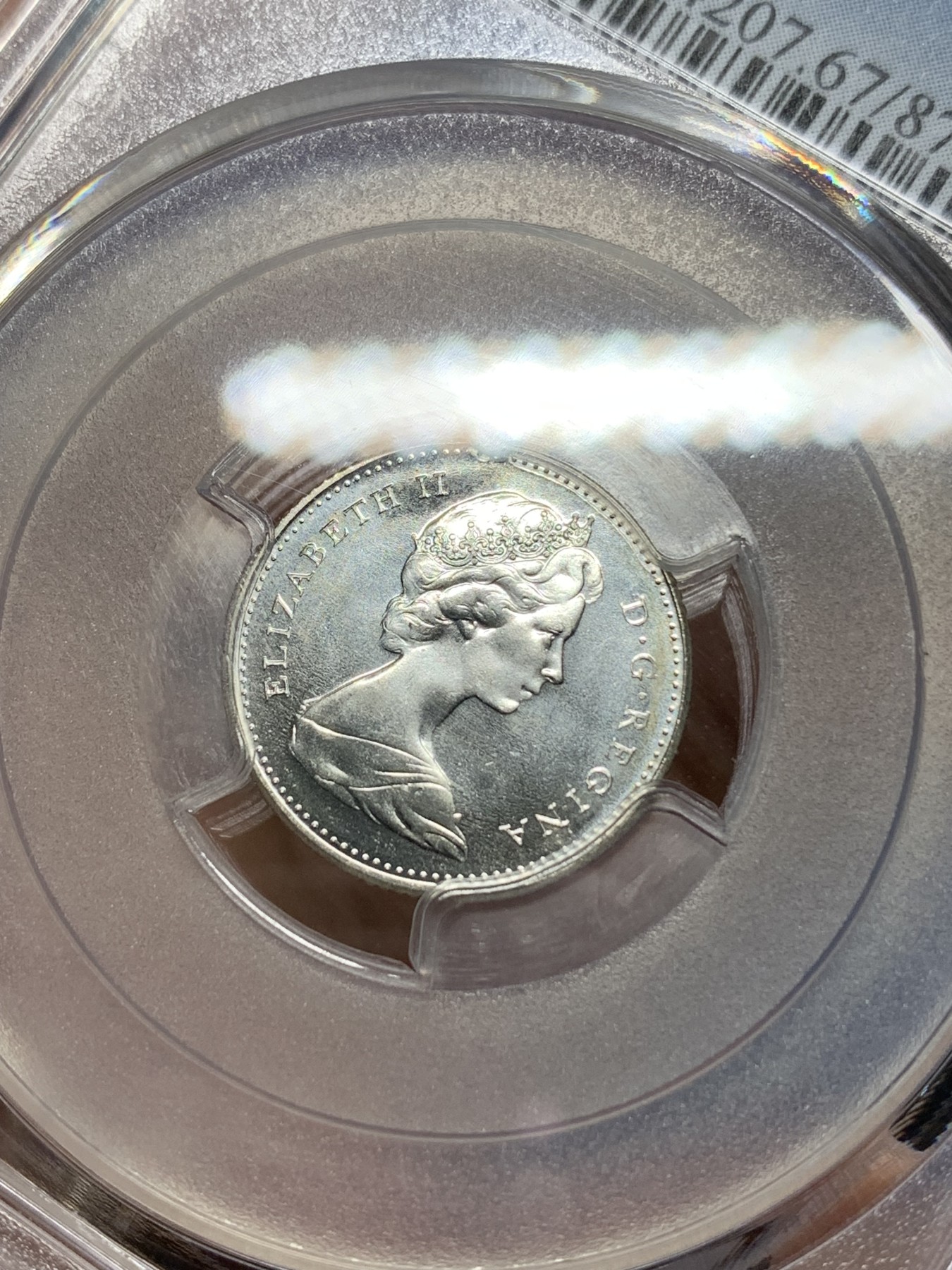 《竞宝斋》第225场-周日，周一，周二 3场 (全场包邮) PCGS MS67 1967年加拿大10分银币 冠军分仅3枚 十分难求的品相