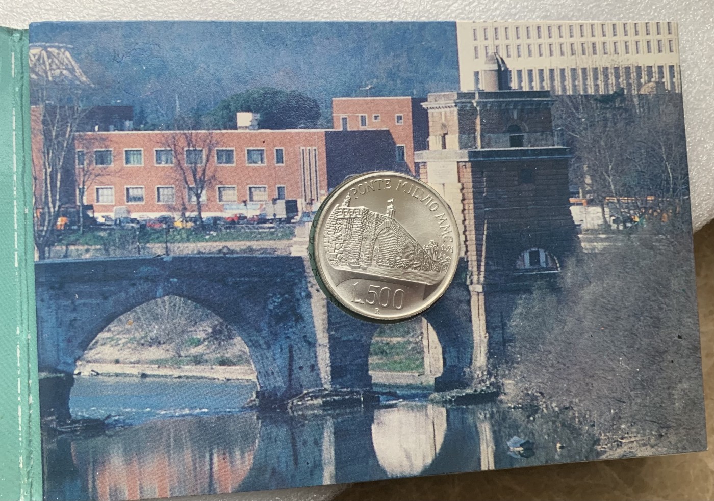 瓶子🏺第122期拍卖会 卡装获奖意大利1991年米尔维奥桥磨砂纪念银币