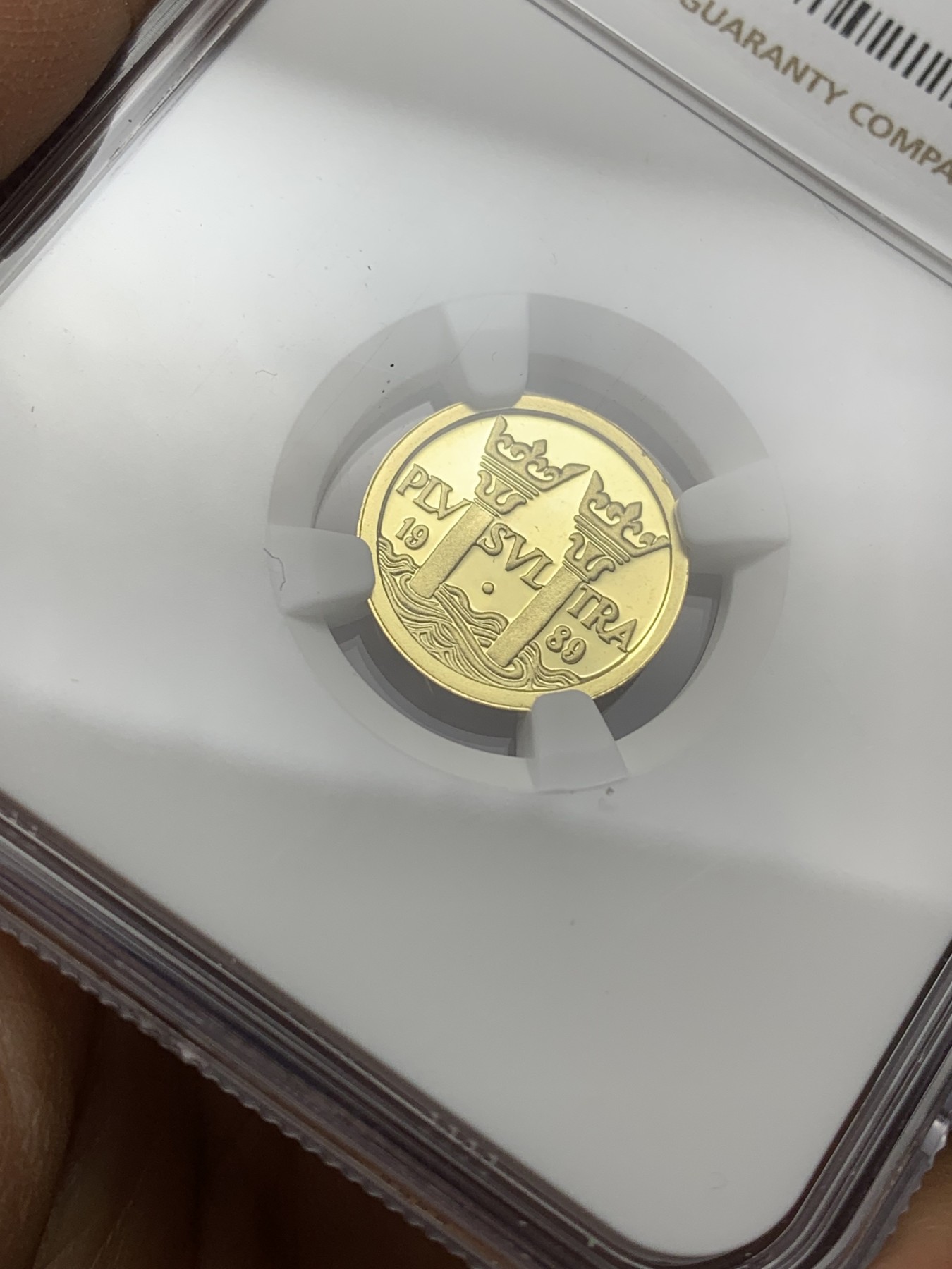 《竞宝斋》第225场-周日，周一，周二 3场 (全场包邮) NGC-PF66UC西班牙1989年10艾古金币 重3.45克900金 少见极品唯一冠军分