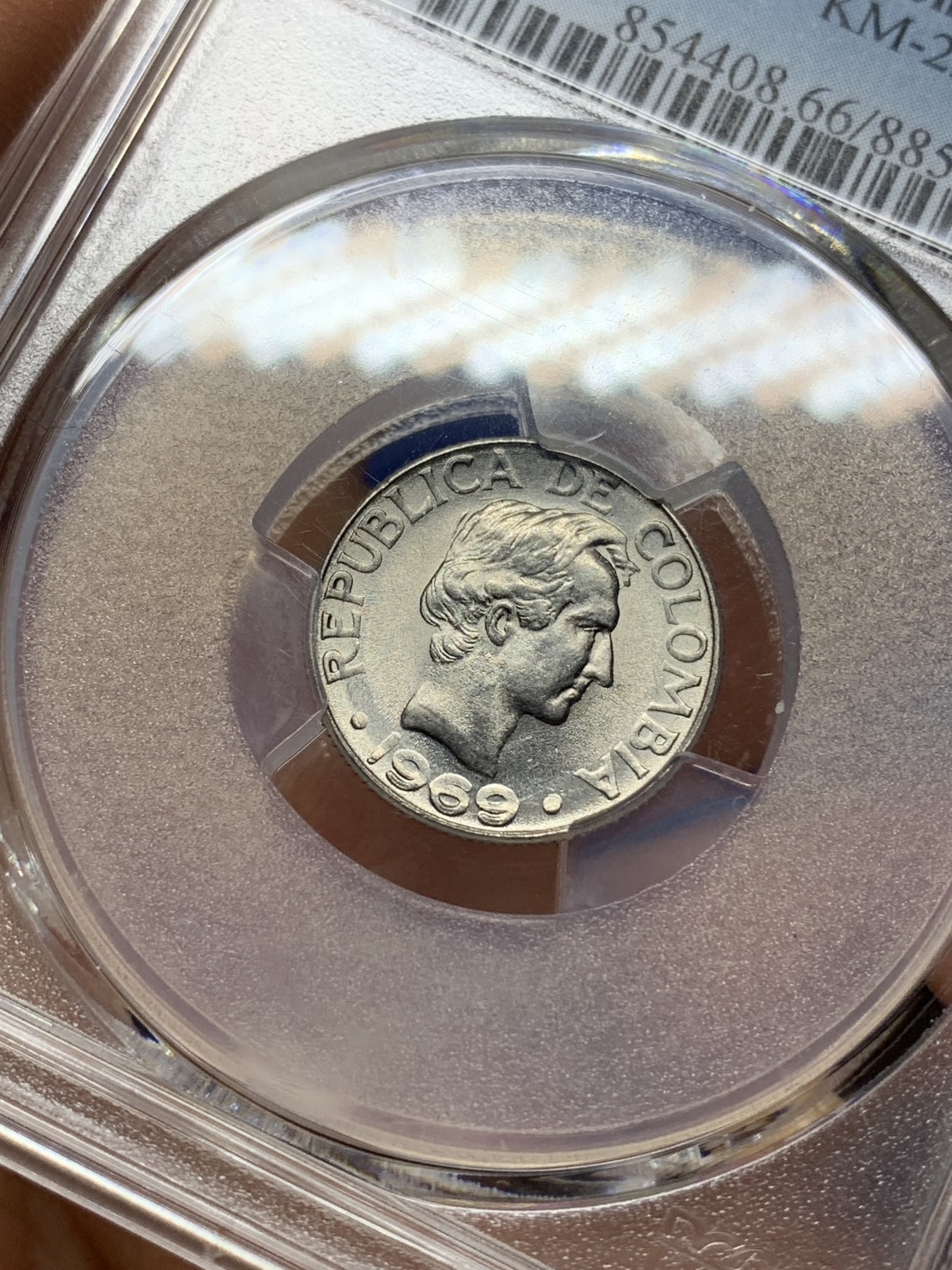 《竞宝斋》第225场-周日，周一，周二 3场 (全场包邮) PCGS金盾 MS66 哥伦比亚1969年10分镍包钢币