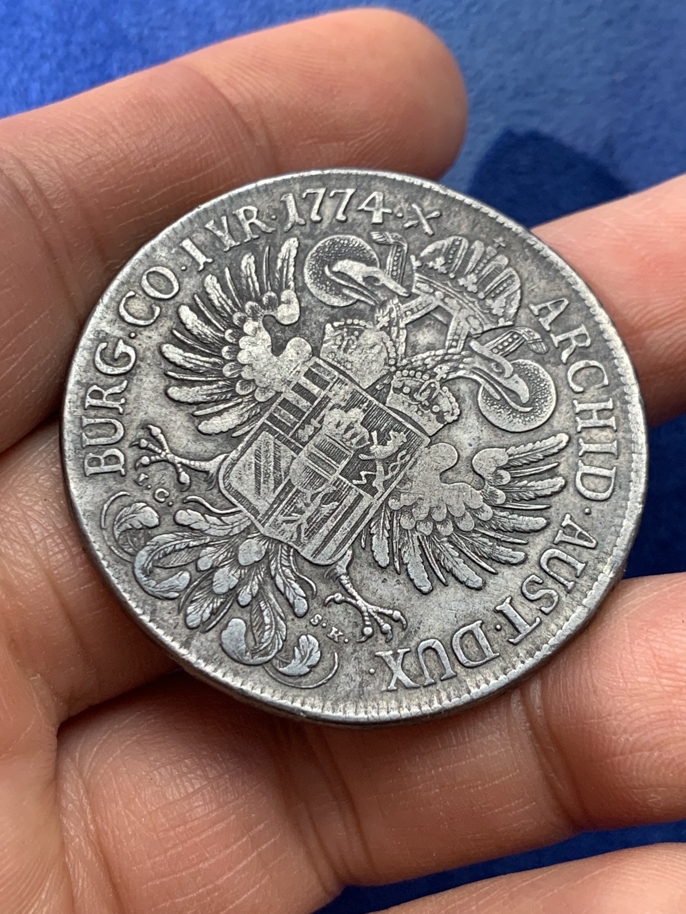 《竞宝斋》第225场-周日，周一，周二 3场 (全场包邮) 奥地利1774年1泰勒大银币 少见ICSK版原铸大奶妈