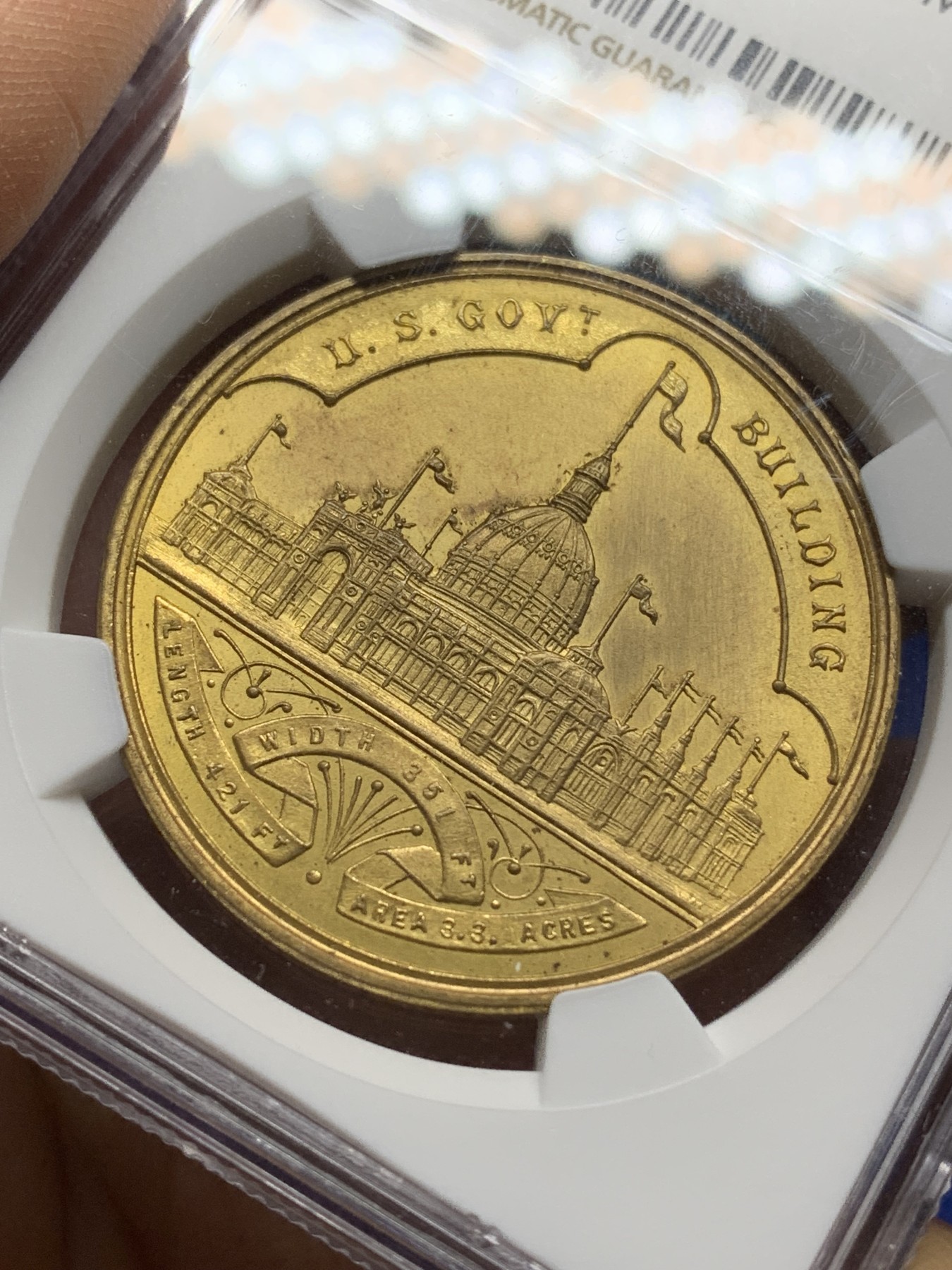 《竞宝斋》第225场-周日，周一，周二 3场 (全场包邮) NGC MS65 芝加哥1893世博会纪念铜章