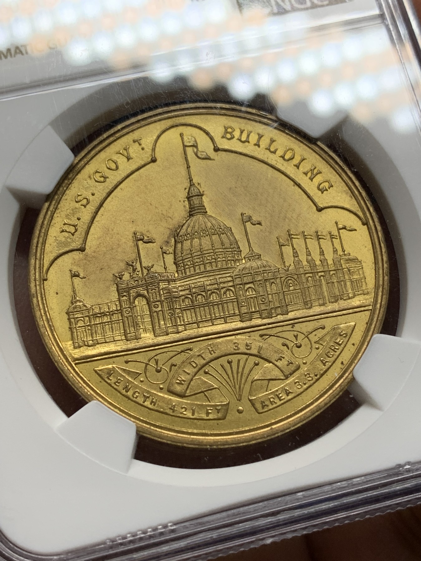 《竞宝斋》第225场-周日，周一，周二 3场 (全场包邮) NGC MS65 芝加哥1893世博会纪念铜章