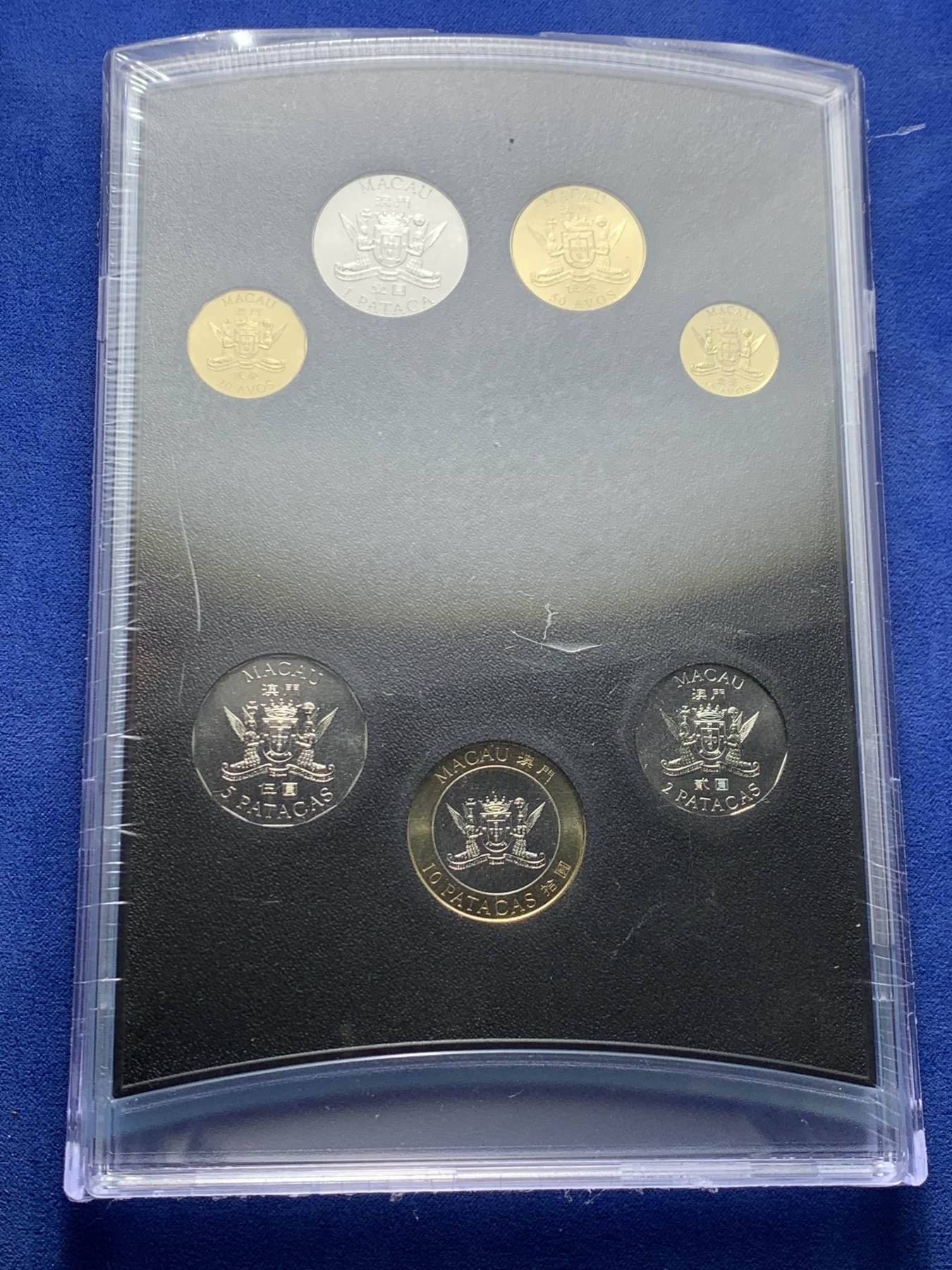 《竞宝斋》第225场-周日，周一，周二 3场 (全场包邮) 澳门1999年回归纪念7枚套装加拿大造币厂制造