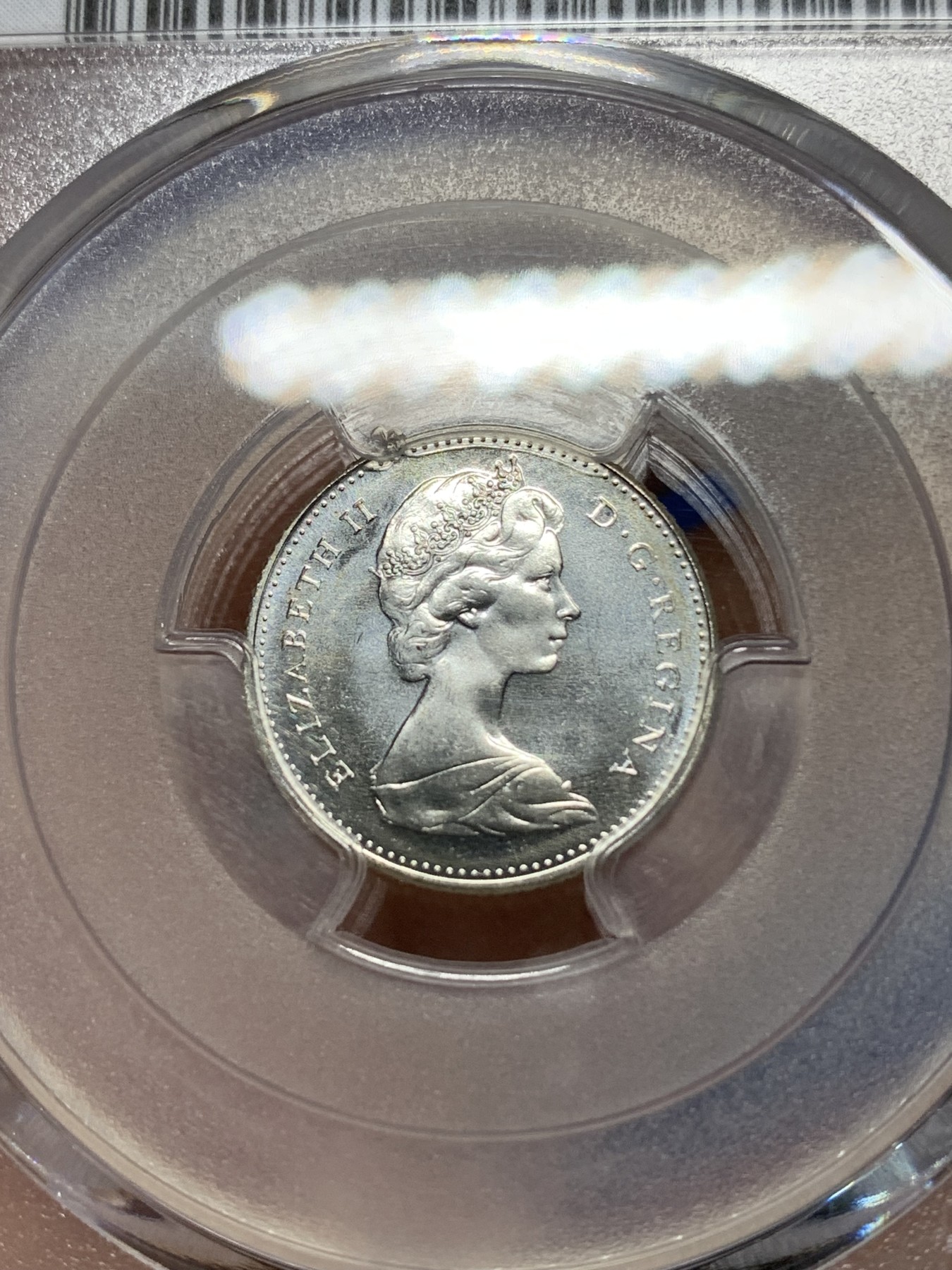 《竞宝斋》第225场-周日，周一，周二 3场 (全场包邮) PCGS MS67 1967年加拿大10分银币 冠军分仅3枚 十分难求的品相