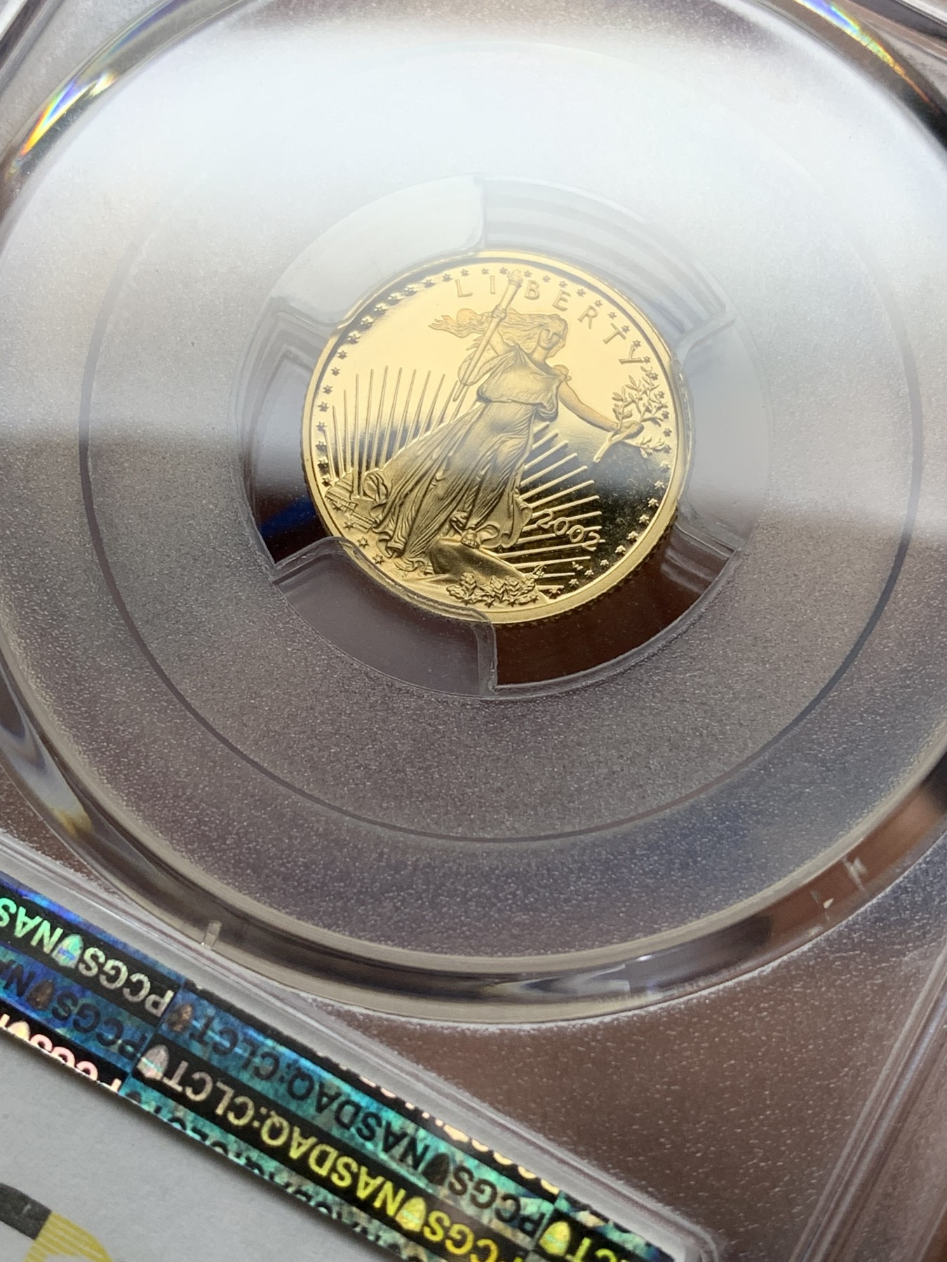 《竞宝斋》第225场-周日，周一，周二 3场 (全场包邮) PCGS PR70DCAM 2002-W美国双鹰5美元精制金币 冠军分！ PCGS价格指南2592元