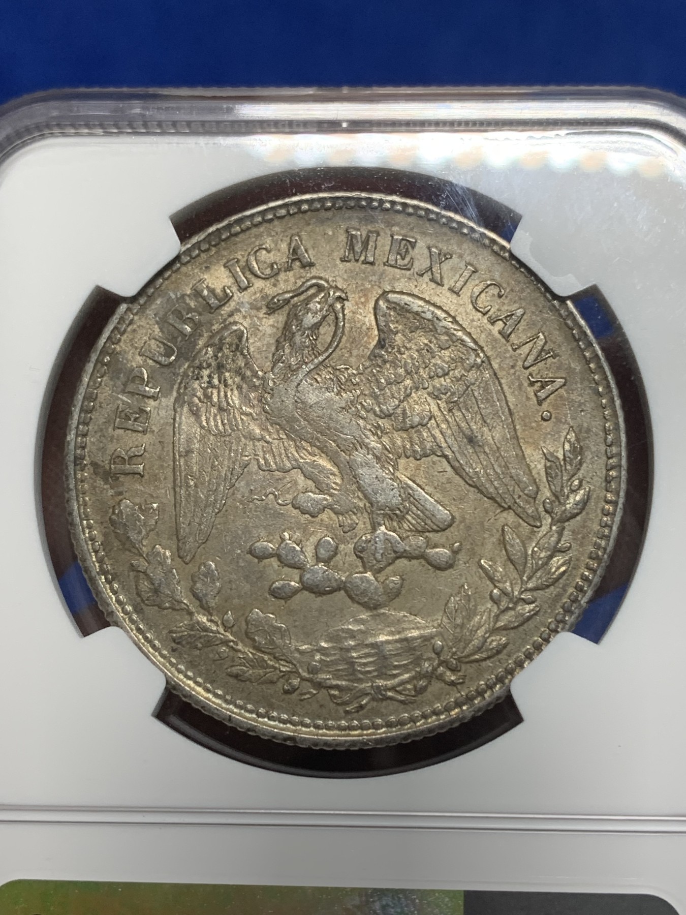 《竞宝斋》第225场-周日，周一，周二 3场 (全场包邮) NGC-AU55 墨西哥 1900年 1比索 直边鹰洋 银币 ZS FZ 原味包浆