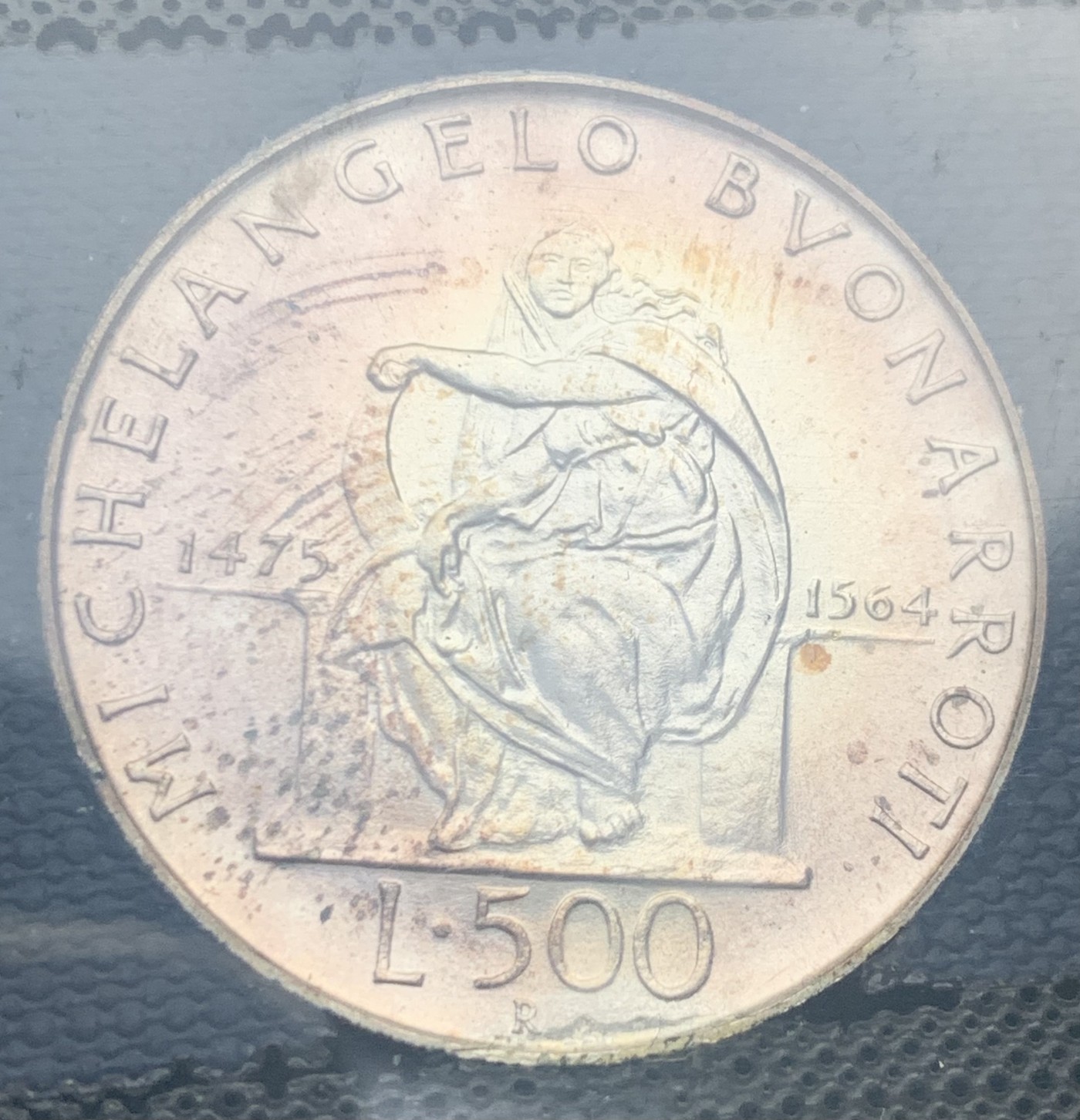 瓶子🏺第122期拍卖会 意大利1975年文艺复兴米开朗基罗磨砂银币原包装