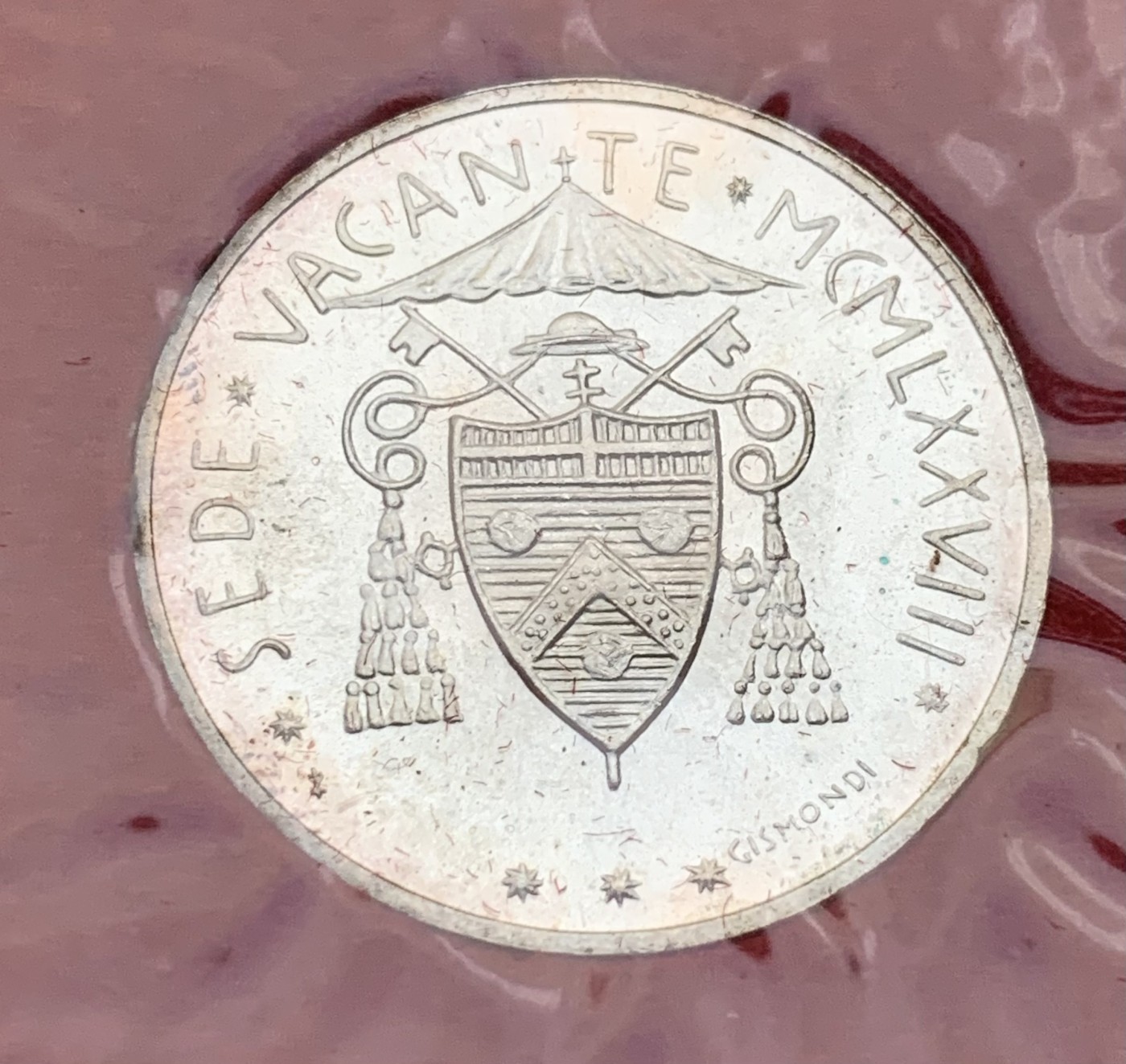 瓶子🏺第122期拍卖会  原盒原封 梵蒂冈1978年教皇缺位500里拉银币