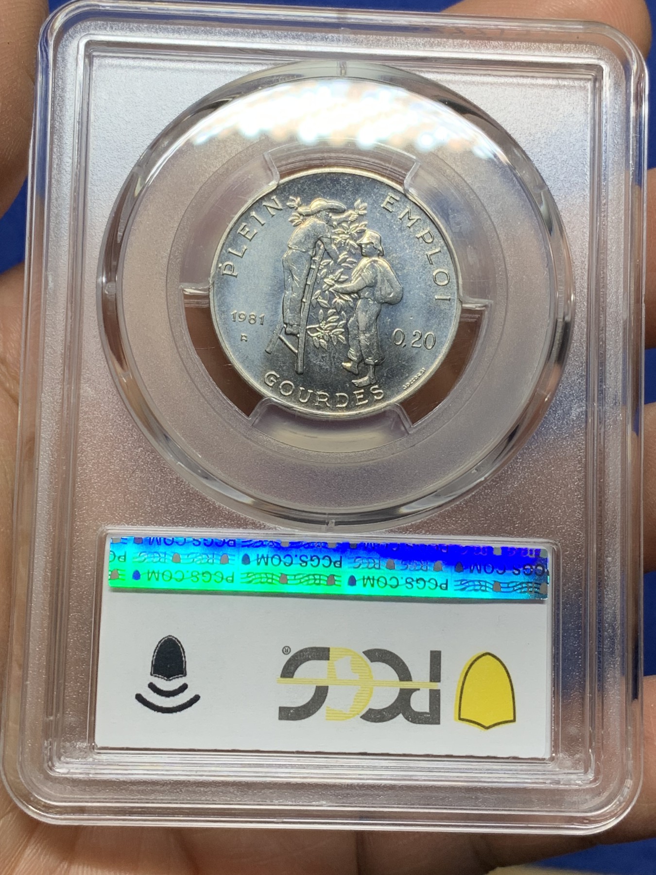 《竞宝斋》第225场-周日，周一，周二 3场 (全场包邮) 4枚一组 PCGS 清年份unc-ms 海地前总统、独裁者 让-克洛德·杜瓦利埃 1981年fao套币