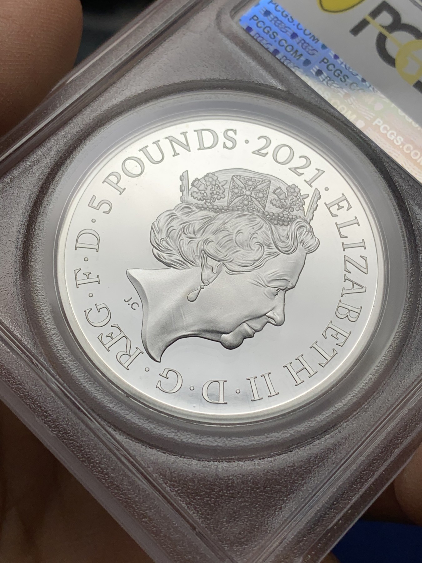 《竞宝斋》第225场-周日，周一，周二 3场 (全场包邮) PCGS-PR69DCAM 英国 2021年 维多利亚哥特肖像5英镑加厚精制银币 2盎司 发行量3750枚