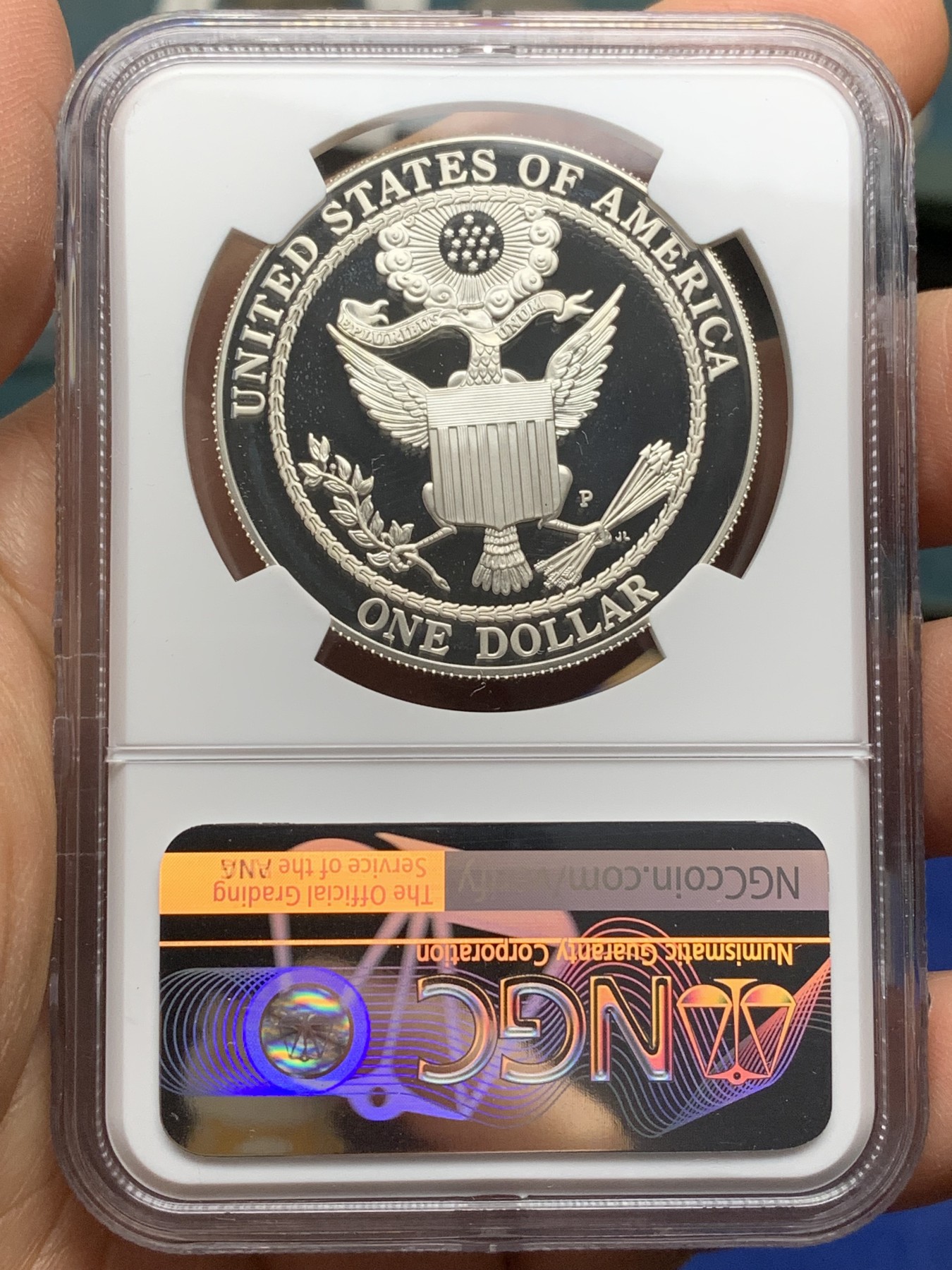 《竞宝斋》第225场-周日，周一，周二 3场 (全场包邮) NGC PF69UC 美国2008年白头鵰1美元大银币