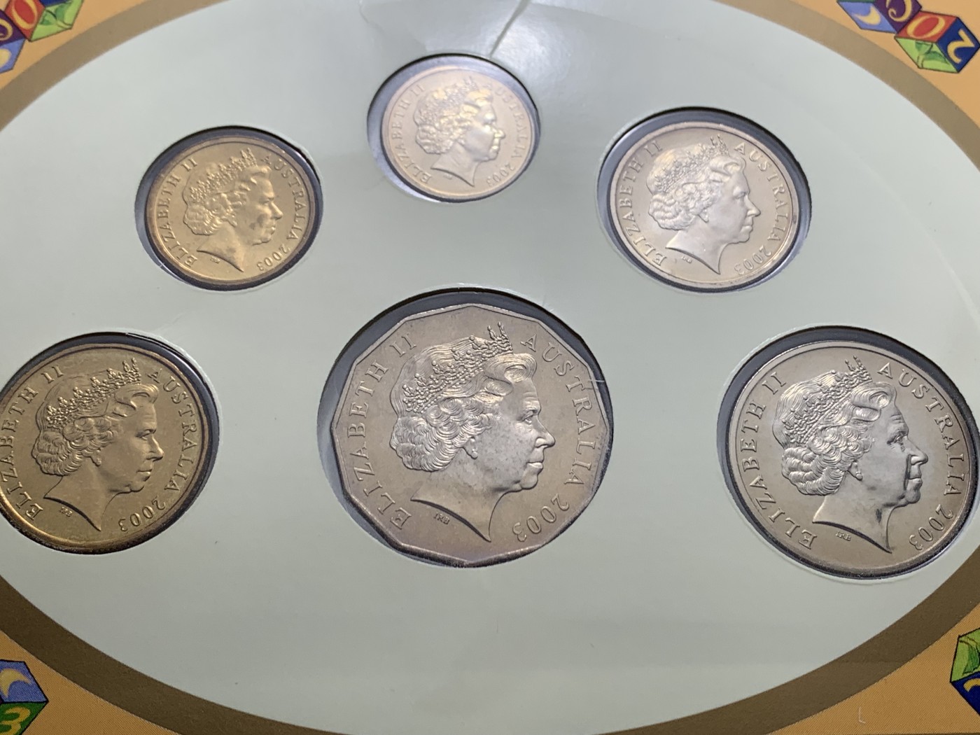 《竞宝斋》第225场-周日，周一，周二 3场 (全场包邮) 澳大利亚2003年Baby Coin Set 少见套币品种 含铜章和一澳元纪念币