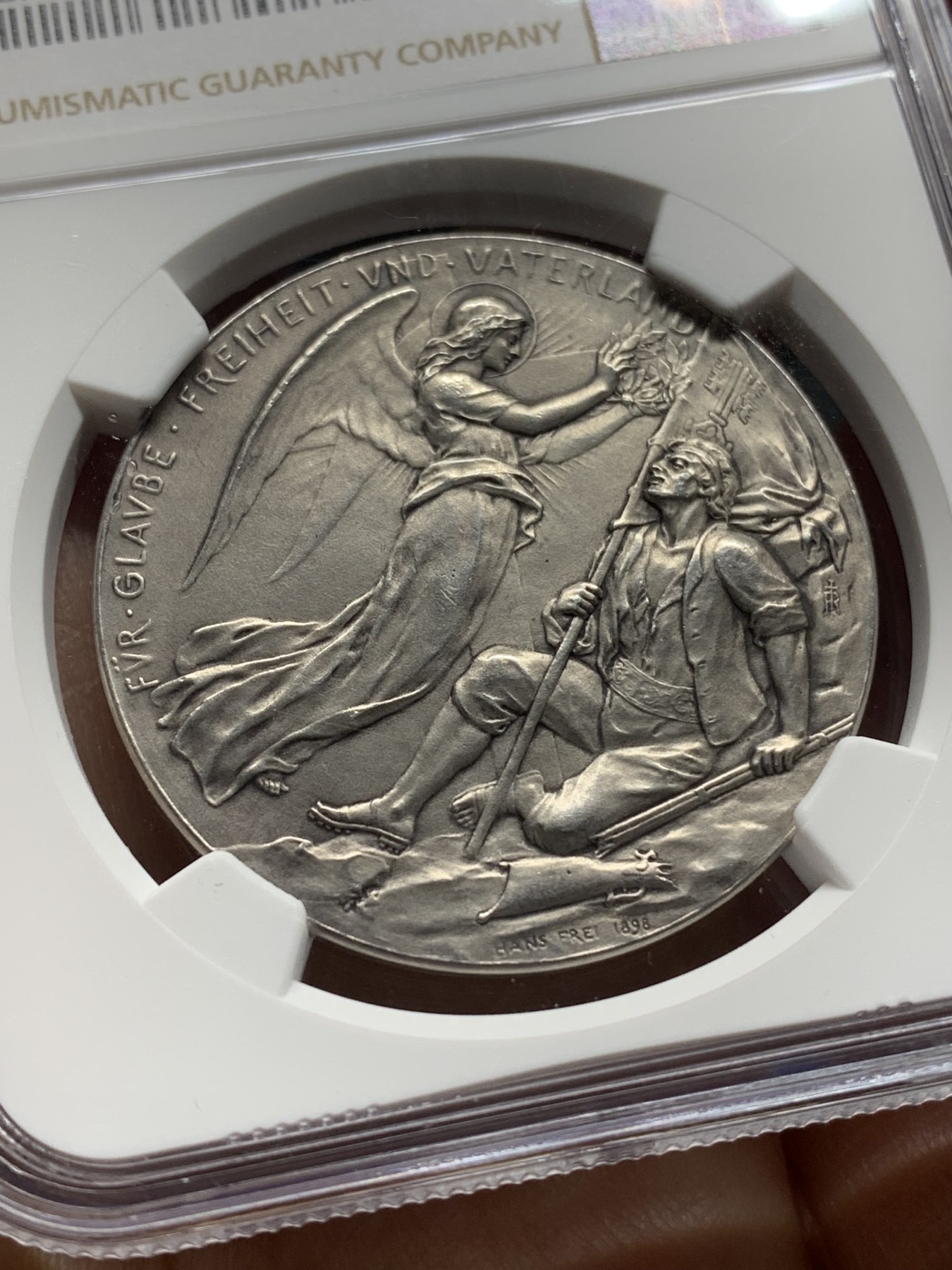 《竞宝斋》第225场-周日，周一，周二 3场 (全场包邮) NGC MS64 瑞士1898尼德瓦尔登战役纪念银章