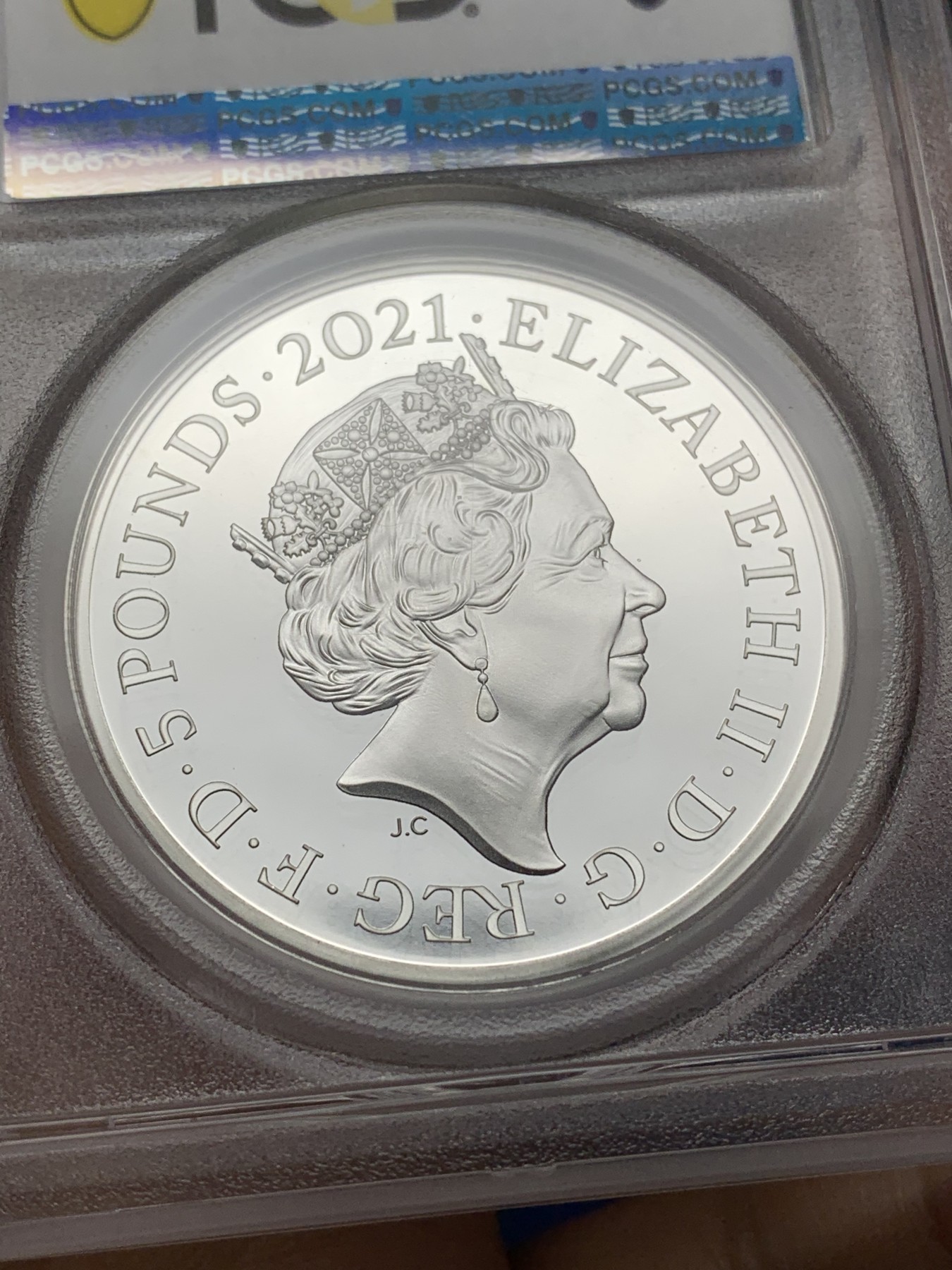 《竞宝斋》第225场-周日，周一，周二 3场 (全场包邮) PCGS-PR69DCAM 英国 2021年 维多利亚哥特肖像5英镑加厚精制银币 2盎司 发行量3750枚