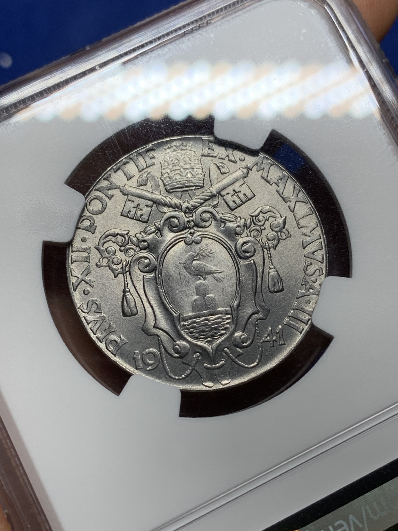 《竞宝斋》第225场-周日，周一，周二 3场 (全场包邮) NGC MS65 梵蒂冈1941年2里拉，高分好品