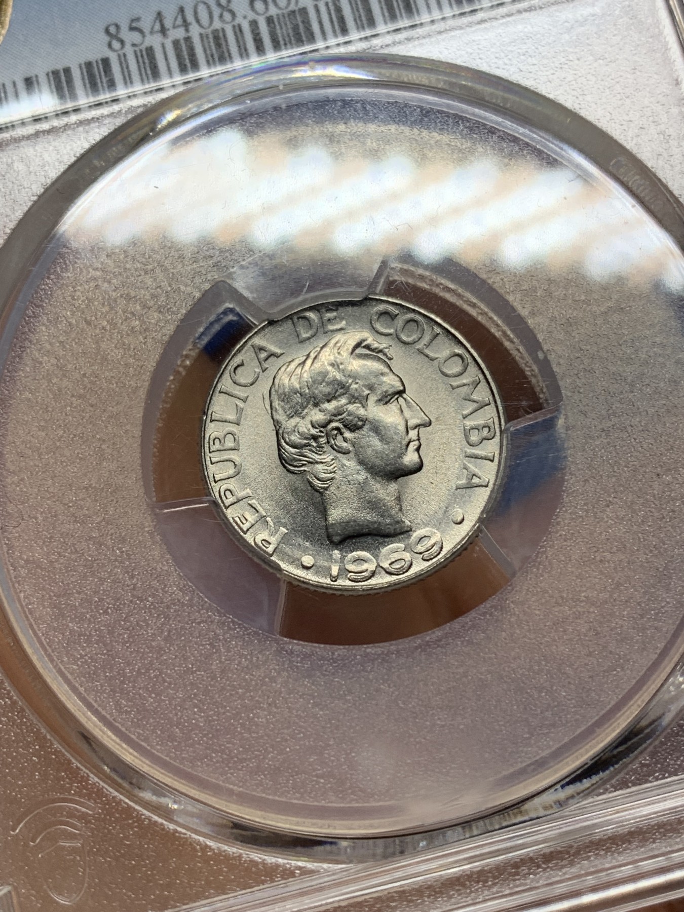 《竞宝斋》第225场-周日，周一，周二 3场 (全场包邮) PCGS金盾 MS66 哥伦比亚1969年10分镍包钢币