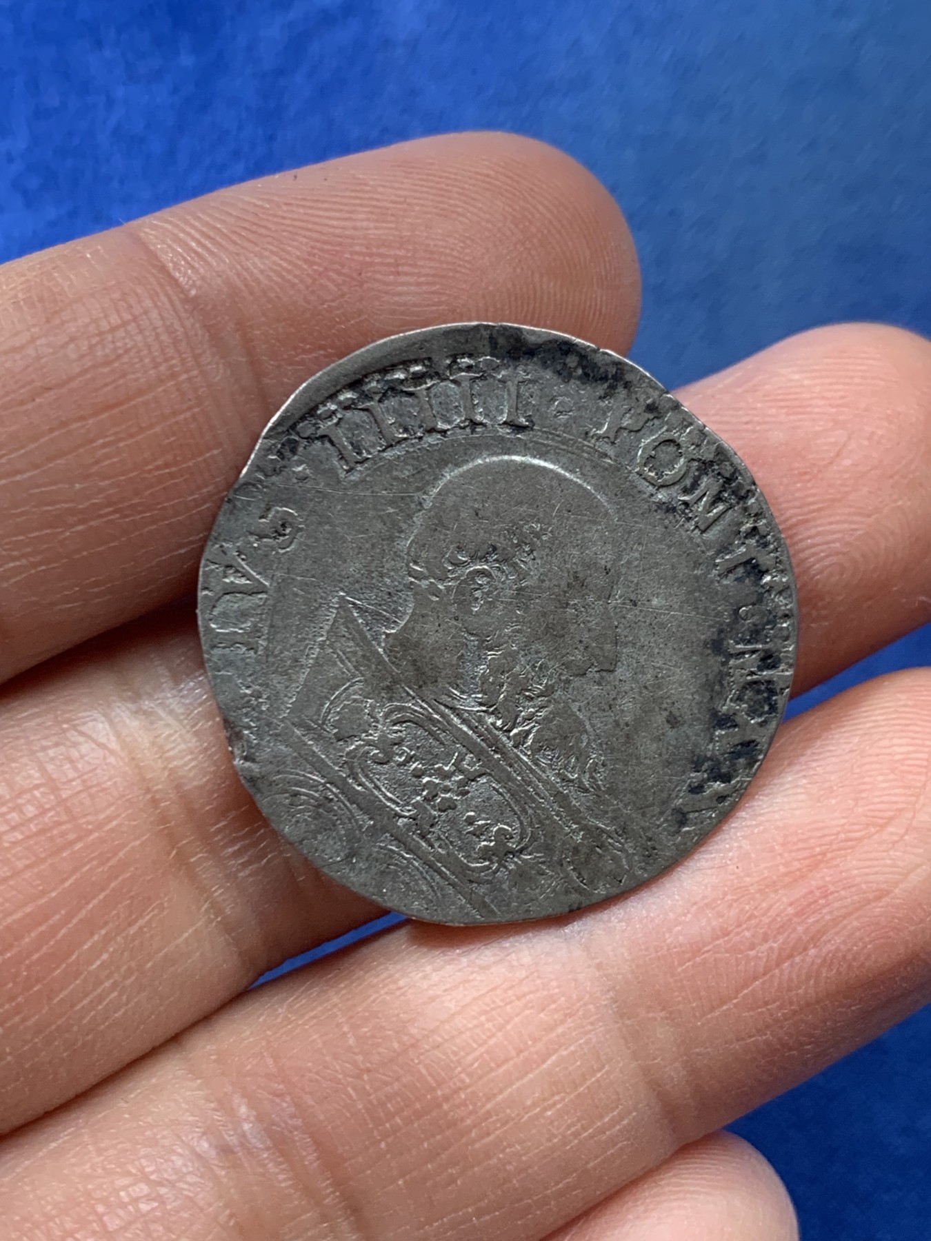 《竞宝斋》第225场-周日，周一，周二 3场 (全场包邮) 博洛尼亚1566-72年教皇庇护五世1BIANCO打制银币 稀少早期教皇银币 29毫米 4.8克