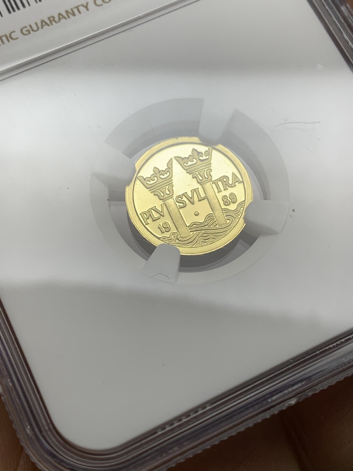 《竞宝斋》第225场-周日，周一，周二 3场 (全场包邮) NGC-PF66UC西班牙1989年10艾古金币 重3.45克900金 少见极品唯一冠军分