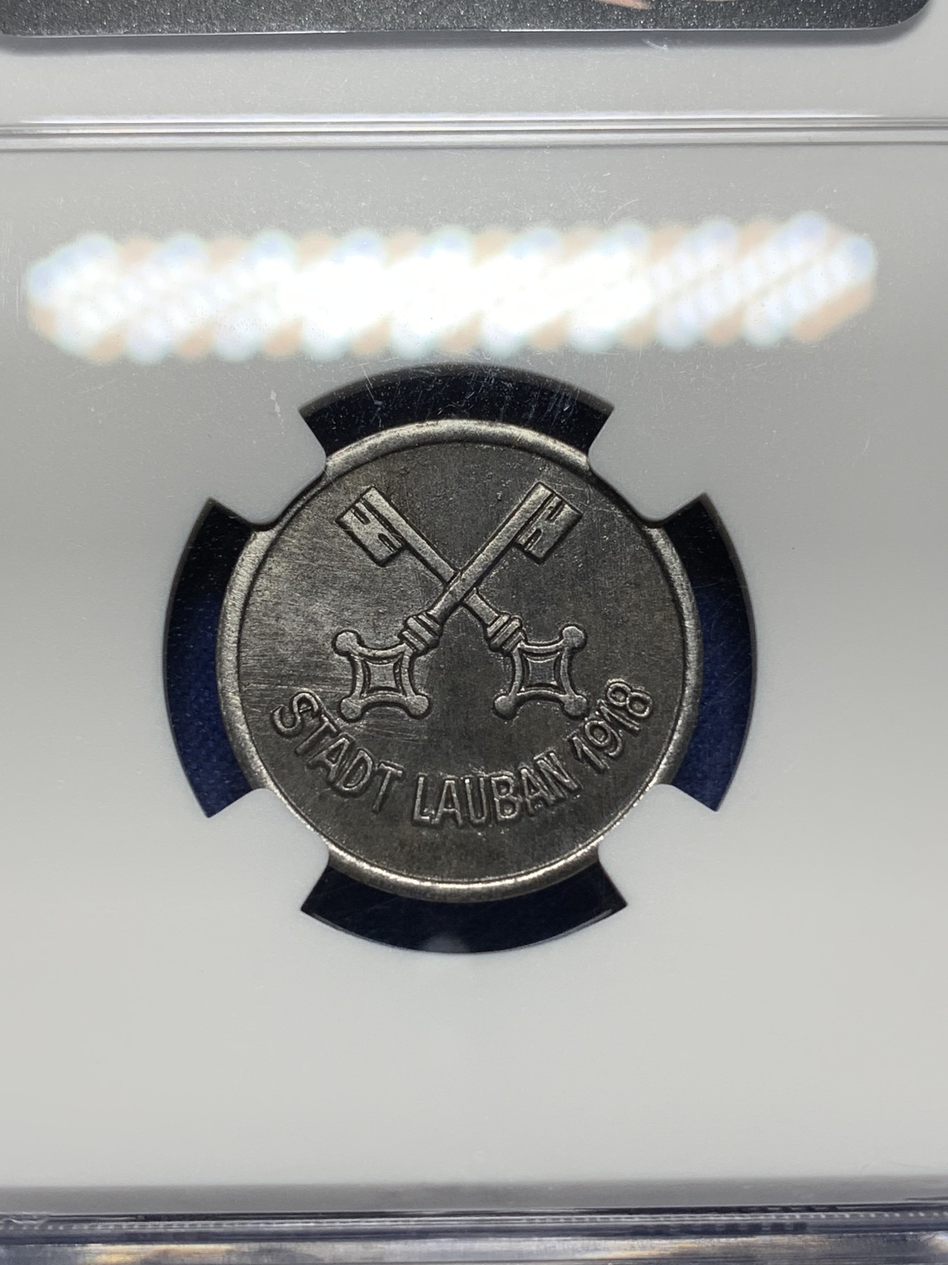 《竞宝斋》第225场-周日，周一，周二 3场 (全场包邮) NGC UNC 德国 德紧 1918 劳班芬克 10芬妮