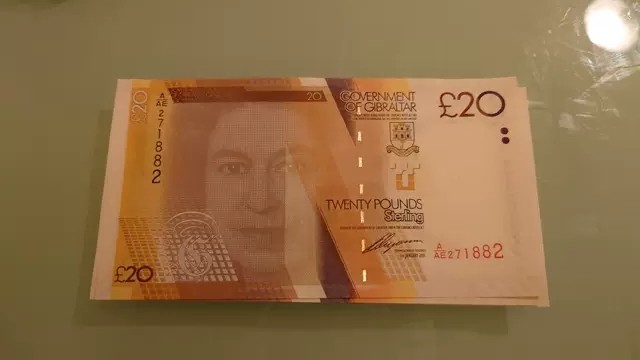 【世界钱币】精选微拍第89期暨2023年第三十六期 最新币展品种(群里卖剩挑剩的)专场 2011年直布罗陀20镑 全新绝品无4尾号882(单张)