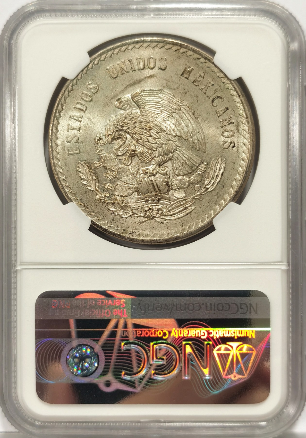 博洋堂世界钱币拍卖第057期（全场包邮） NGC MS64 墨西哥1948年玛雅人5比索大银币