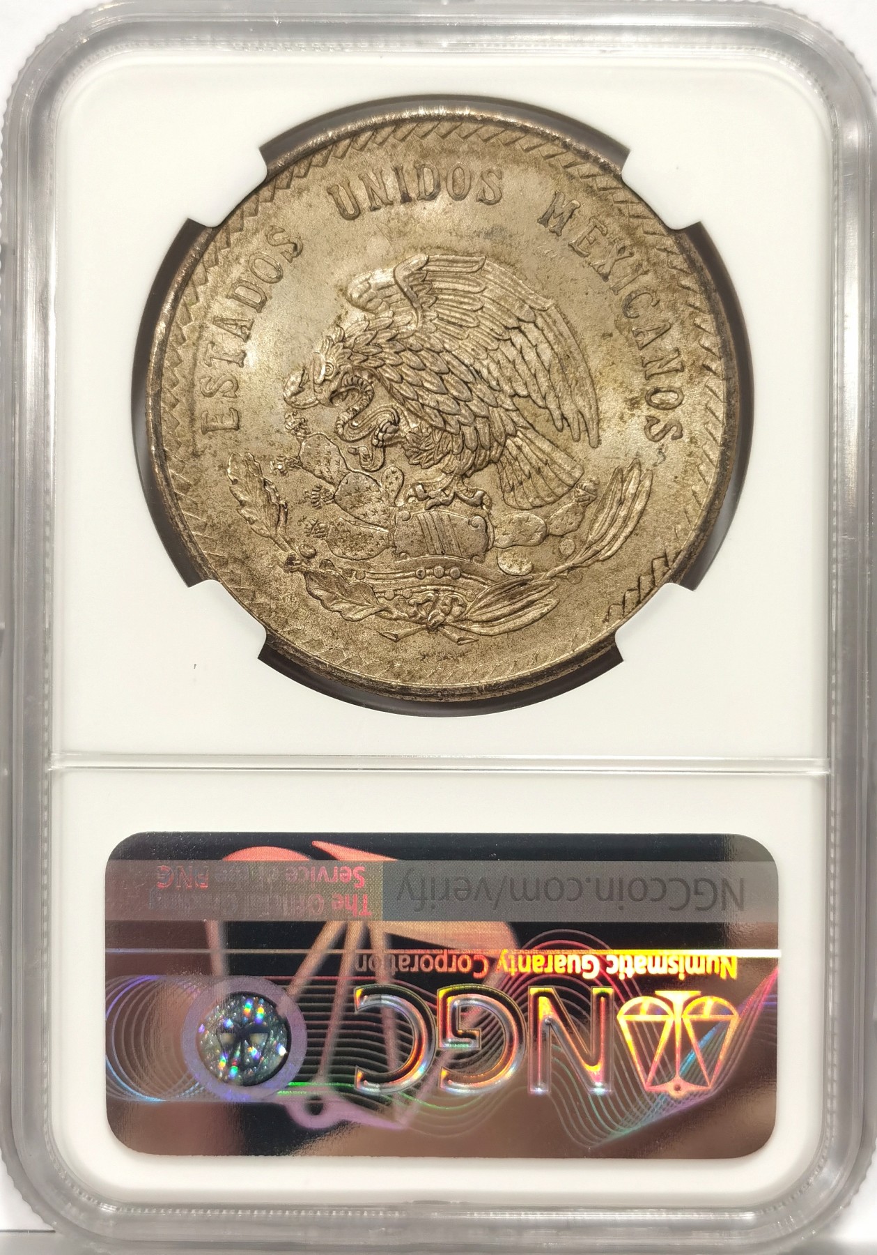 博洋堂世界钱币拍卖第057期（全场包邮） NGC MS64 墨西哥1948年玛雅人5比索大银币