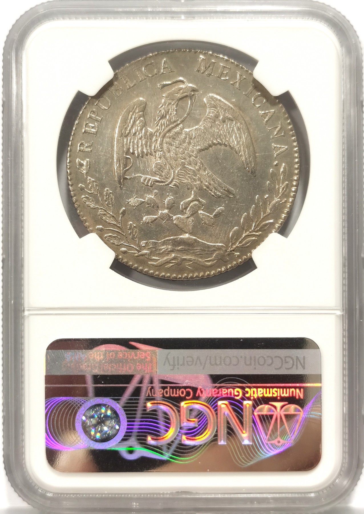 博洋堂世界钱币拍卖第057期（全场包邮） NGC UNCD 墨西哥1874年CN MP版鹰洋，四级鹰洋