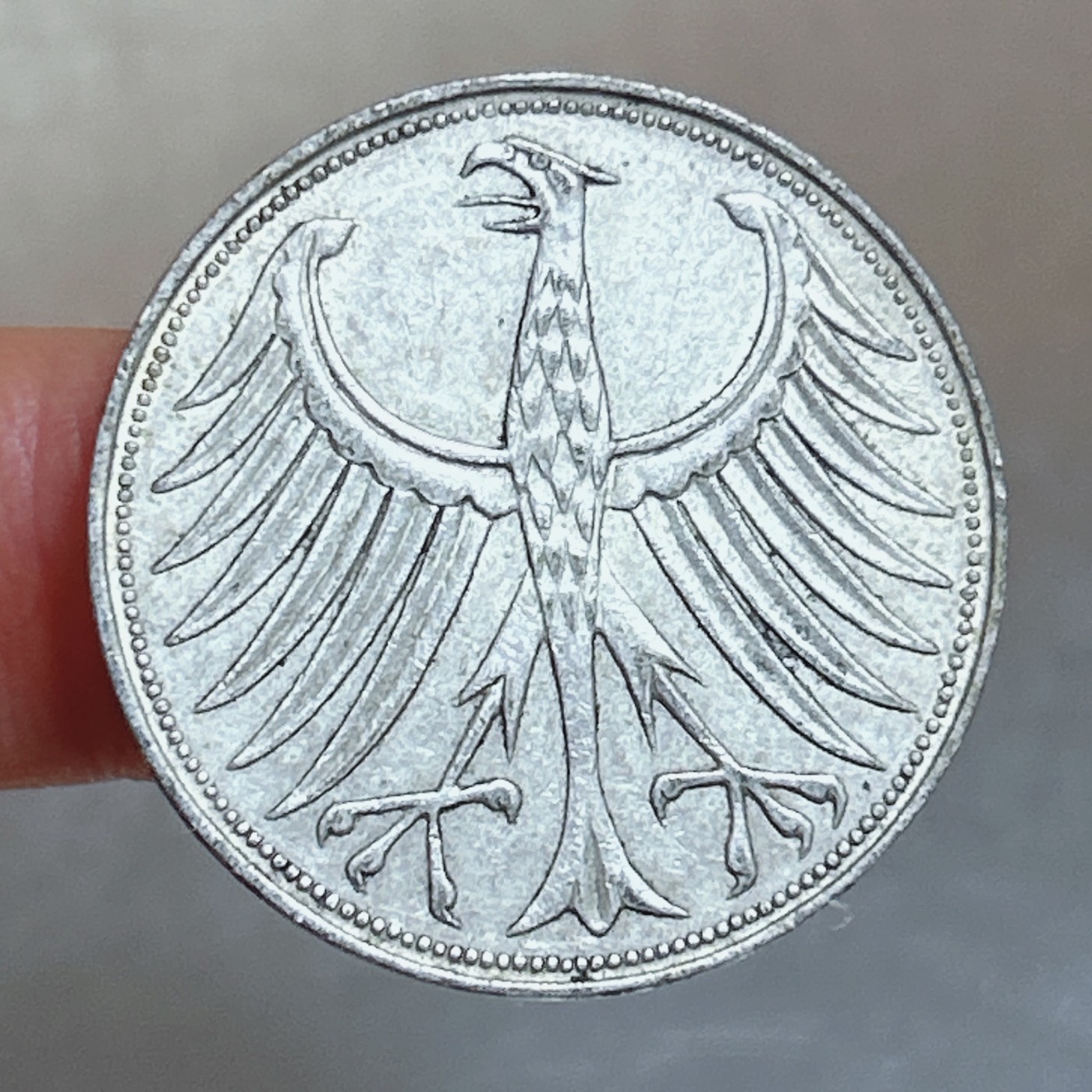 全场一元起拍 世界钱币散币、银币专场 第48期 德国1965年5马克银币 好品 重11.2g