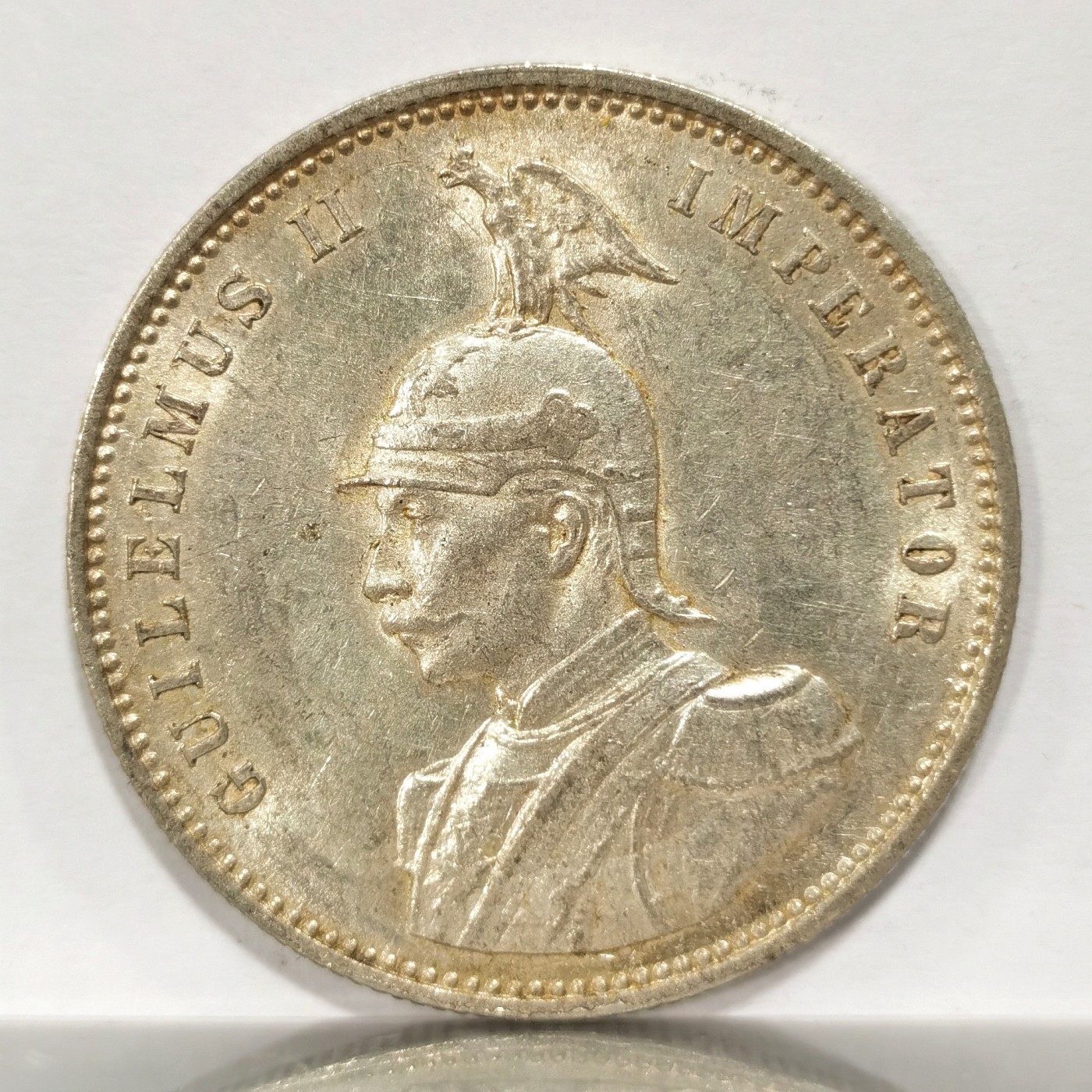 博洋堂世界钱币拍卖第057期（全场包邮） 德属东非1913年威廉二世1卢比银币，原味带光