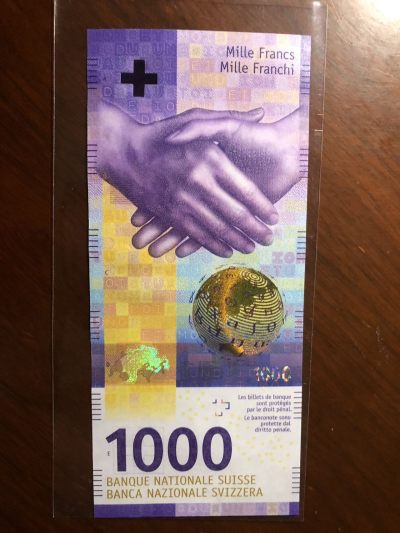 ❄️🍂甜小邱世界纸币收藏🍂第97期🐇❄️ - 全新UNC 瑞士1000法郎 豹子号333 全程无4