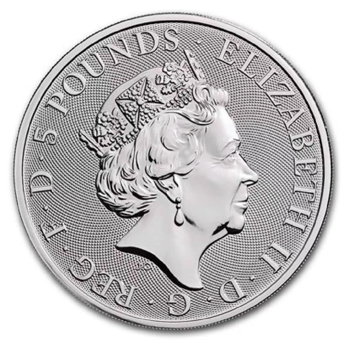 瑕疵特价英国2020女王神兽白马银币2盎司 磨痕较多 62.2克纯银999