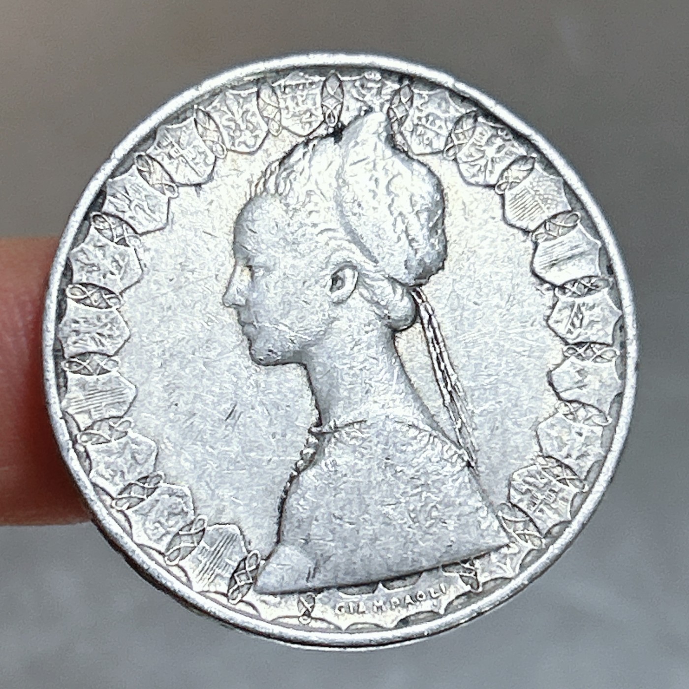 全场一元起拍 世界钱币散币、银币专场 第48期 意大利500里拉银币 哥伦布帆船少女.约11克.含银83.5%