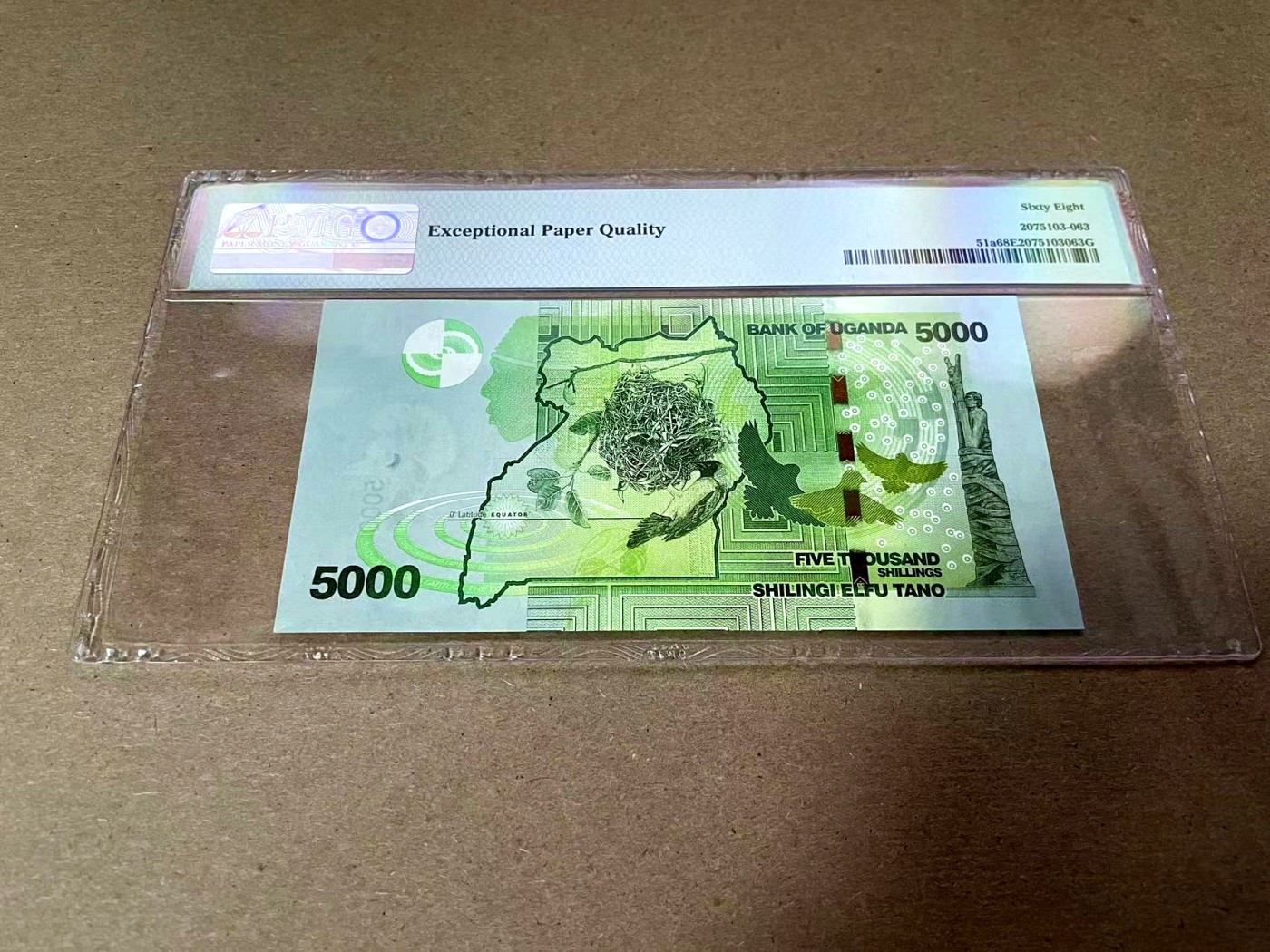 【Blue Auction】✨世界纸币精拍第408期【精】 【AA冠初版冠军分】乌干达 2010年5000先令 PMG68EPQ 超高分