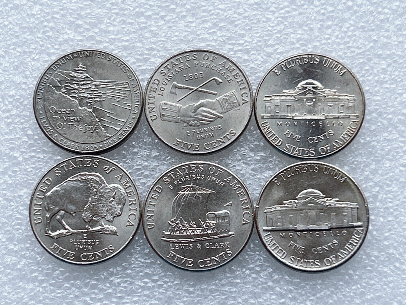 全场一元起拍 世界钱币散币、银币专场 第48期 美国5美分硬币6枚 无重复