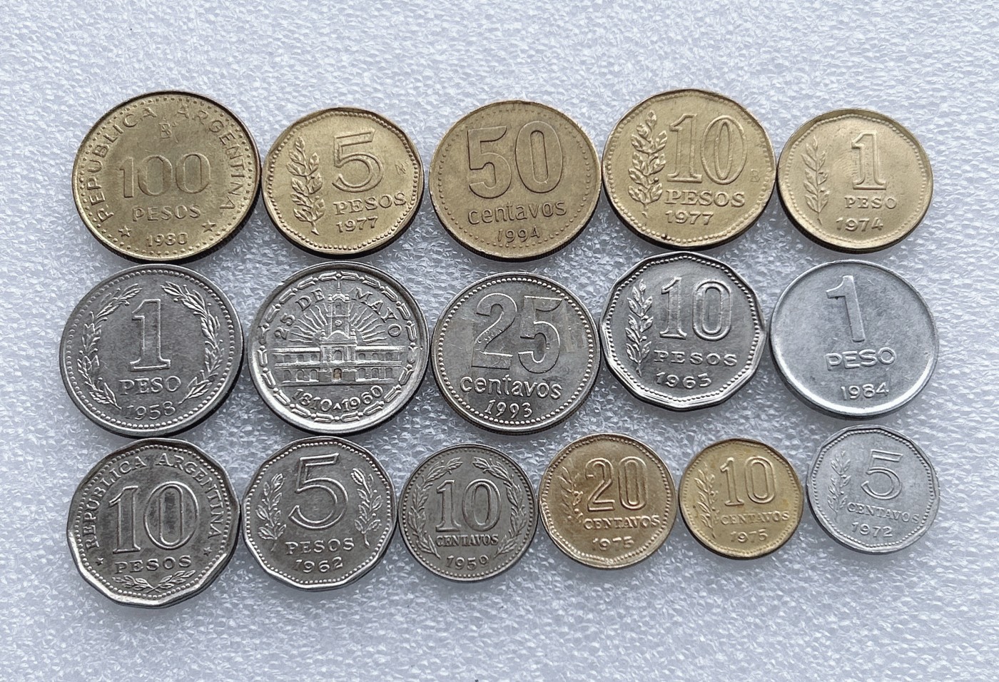 全场一元起拍 世界钱币散币、银币专场 第48期 阿根廷硬币16枚 不同版本无重复