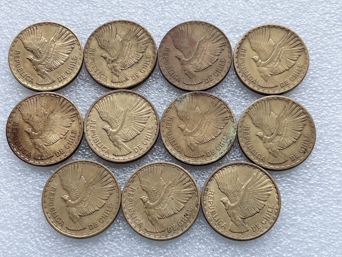 全场一元起拍 世界钱币散币、银币专场 第48期 秃鹫老鹰版 智利10分铜币 11枚