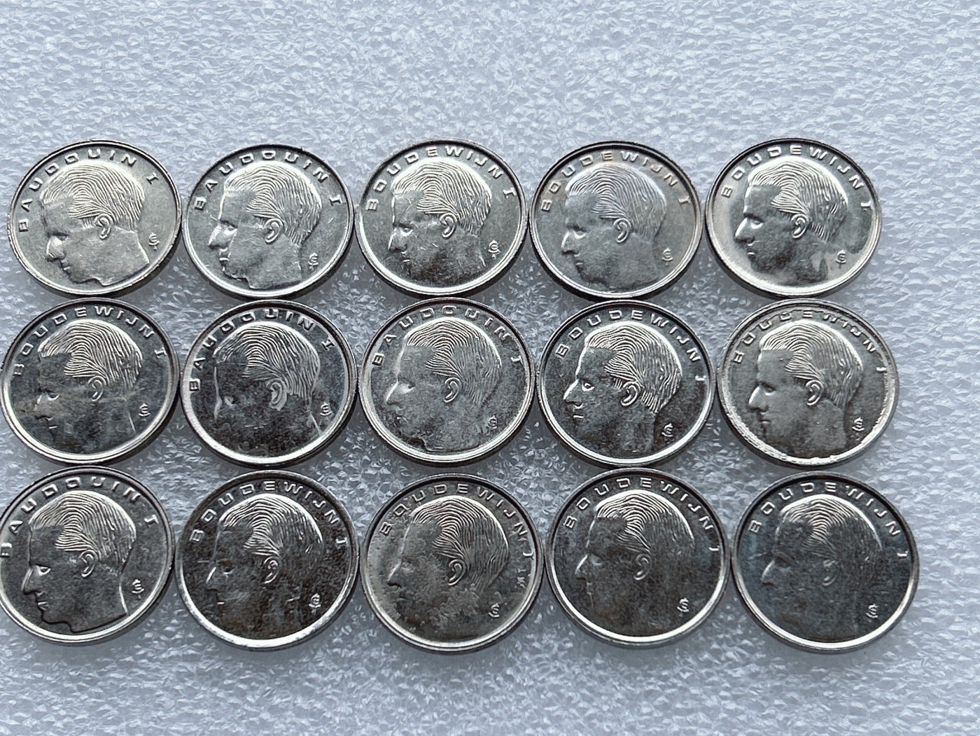 全场一元起拍 世界钱币散币、银币专场 第48期 比利时1法郎硬币15枚 （法语+荷兰语）