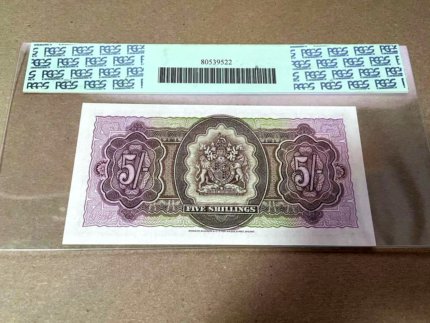 【Blue Auction】✨世界纸币精拍第408期【精】 【Z1冠】百慕大 1957年5先令 年轻女王侧面像 PCGS66EPQ 绿标 BWC出品 