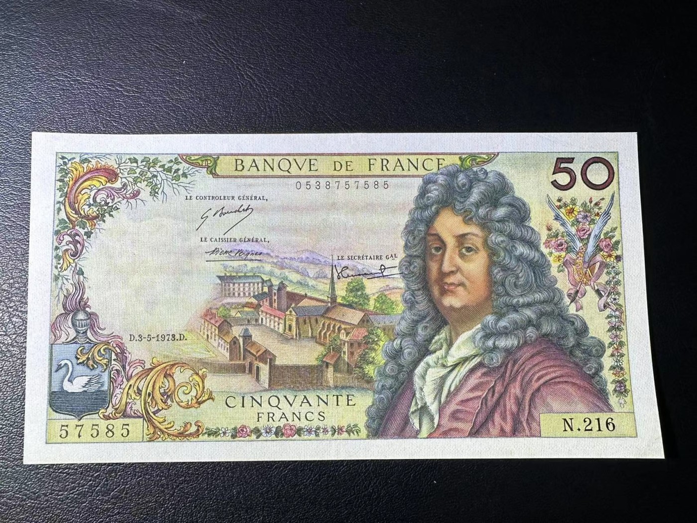【Blue Auction】✨世界纸币精拍第408期【精】 法国 1973年50法郎 拉辛 AU