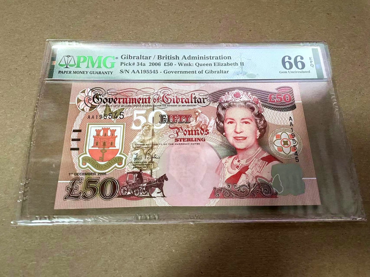 【Blue Auction】✨世界纸币精拍第408期【精】 【AA】直布罗陀 2006年50镑 PMG66EPQ 丘吉尔 