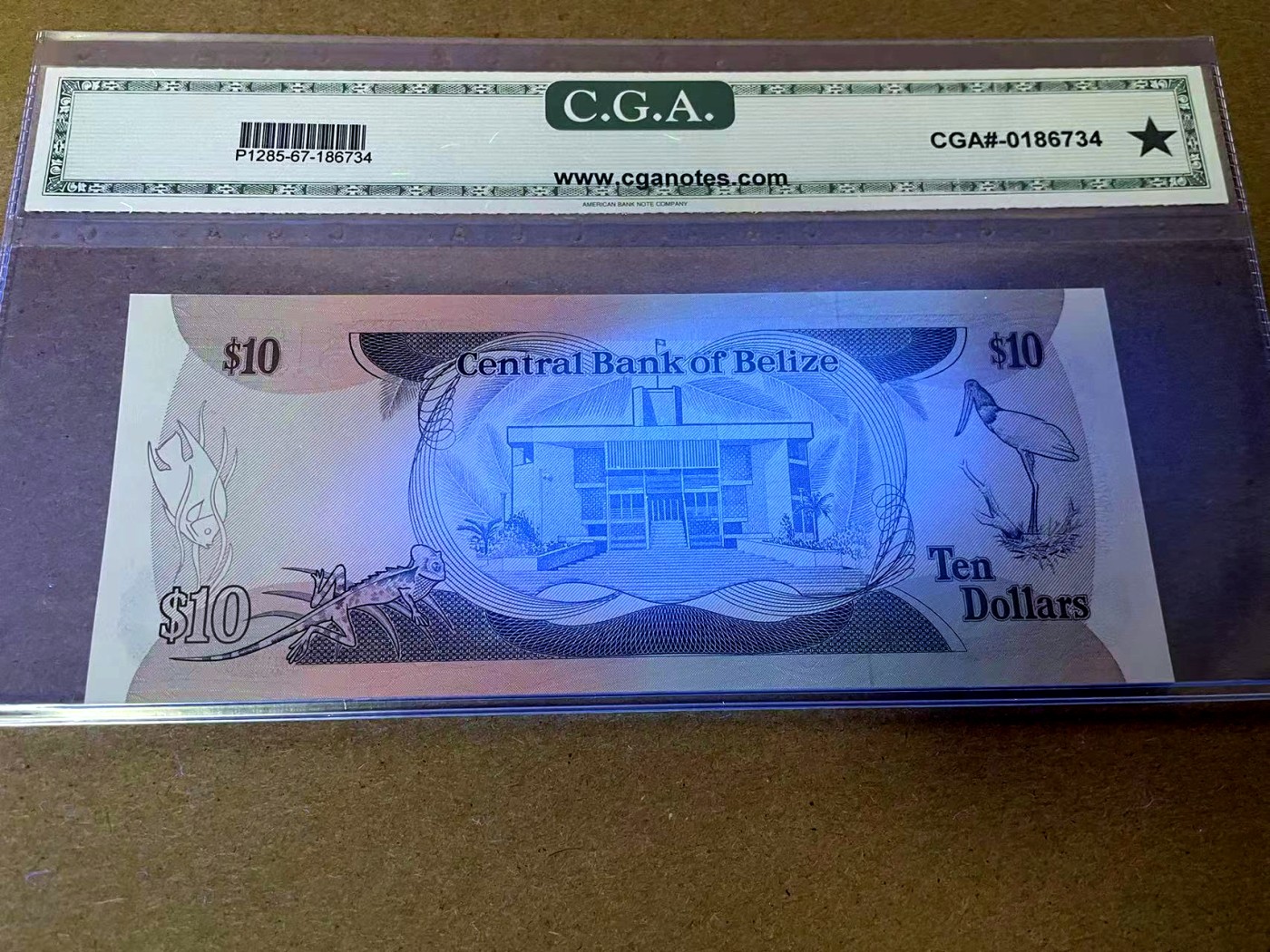 【Blue Auction】✨世界纸币精拍第408期【精】 伯利兹 1983年10元 CGA67EPQ星星 女王 纸币凹凸感佳居中好 无折无斑 配得上这分数