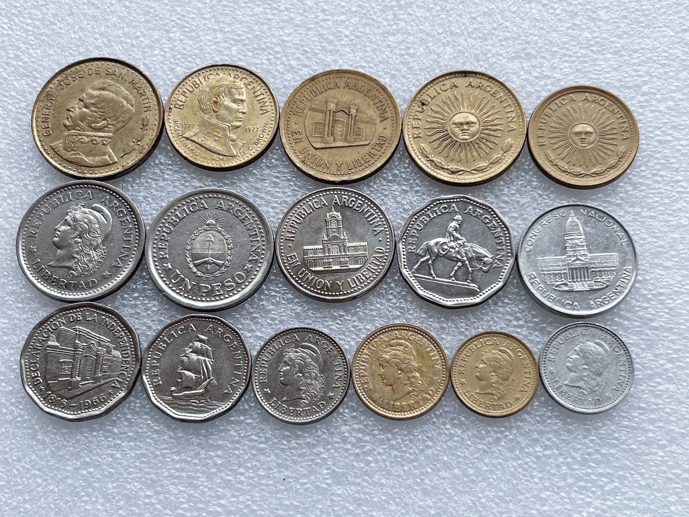 全场一元起拍 世界钱币散币、银币专场 第48期 阿根廷硬币16枚 不同版本无重复