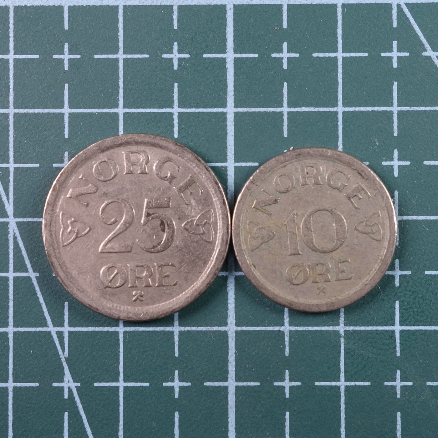 天业钱币散币、银币拍卖第24次专场 全场0元起拍0佣金转发分佣，欢迎围观参拍 挪威1957年10、25欧尔一对