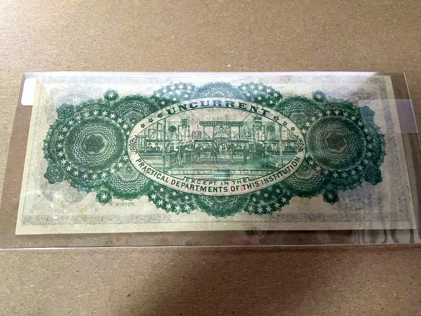 【Blue Auction】✨世界纸币精拍第408期【精】 美国 18XX年 Eastman Business College Bank 1美金 双面设计精美  非常罕见（仅查到13年前成交过1张30分的记录）