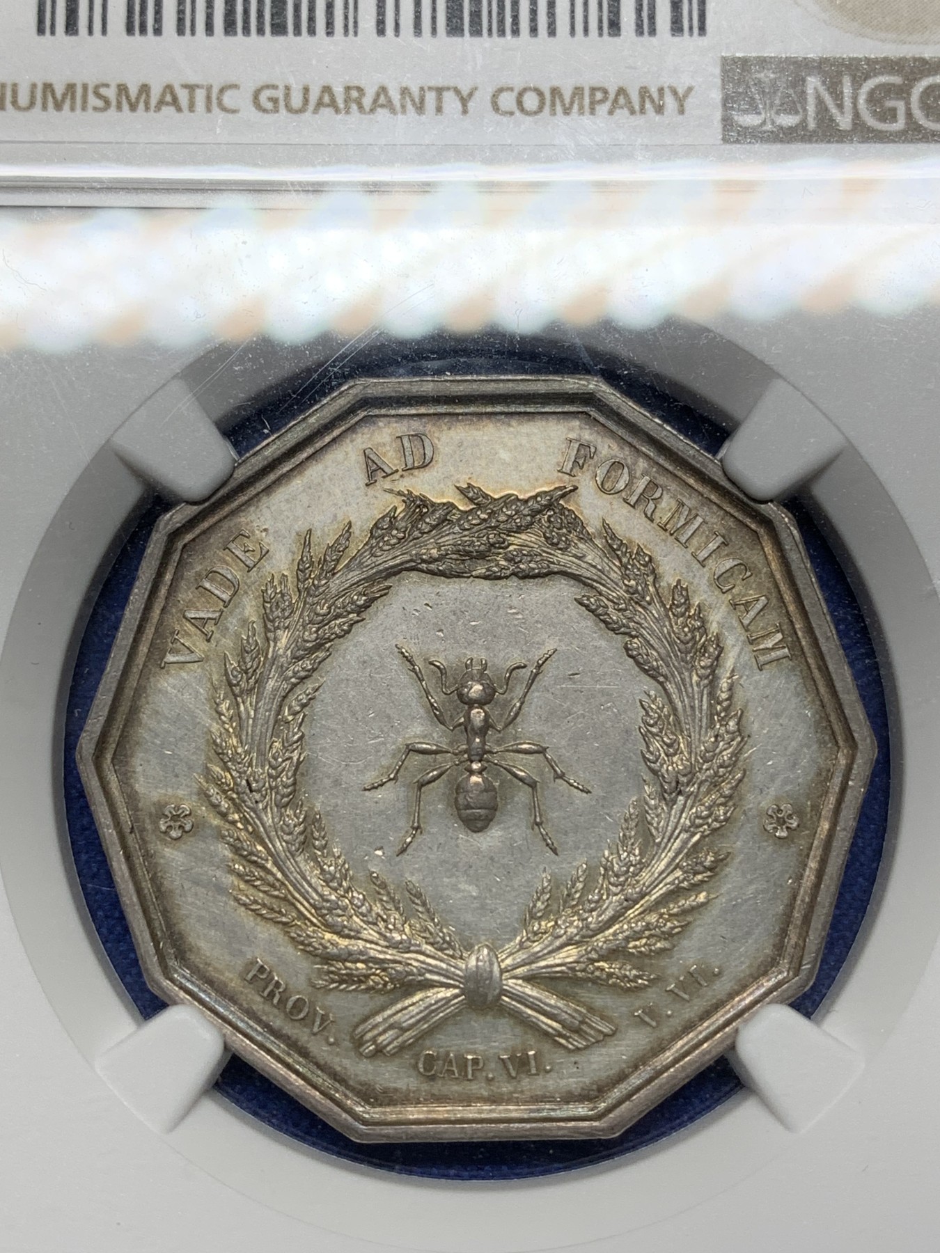 《竞宝斋》八角与章专场 第226场-周日，周一，周二 3场 (全场包邮) NGC-UNCD 1845-1860年法国里昂储蓄银行十角银质代币，黄油光，状态不错