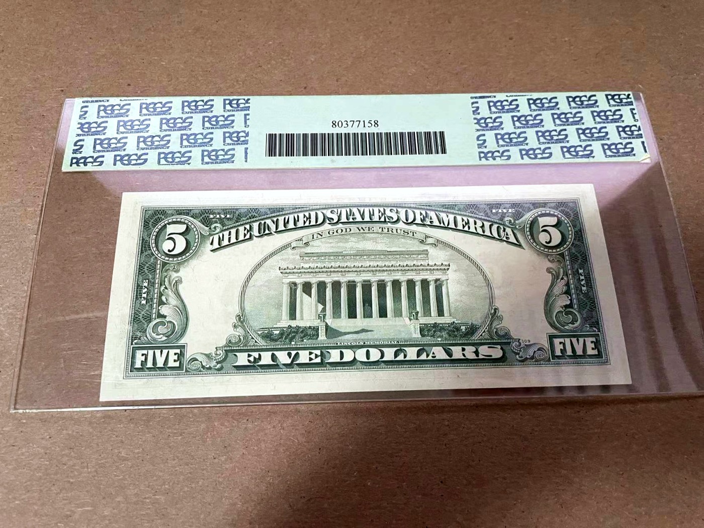 【Blue Auction】✨世界纸币精拍第408期【精】 美国 1969年5美金 PCGS67EPQ 绿标 