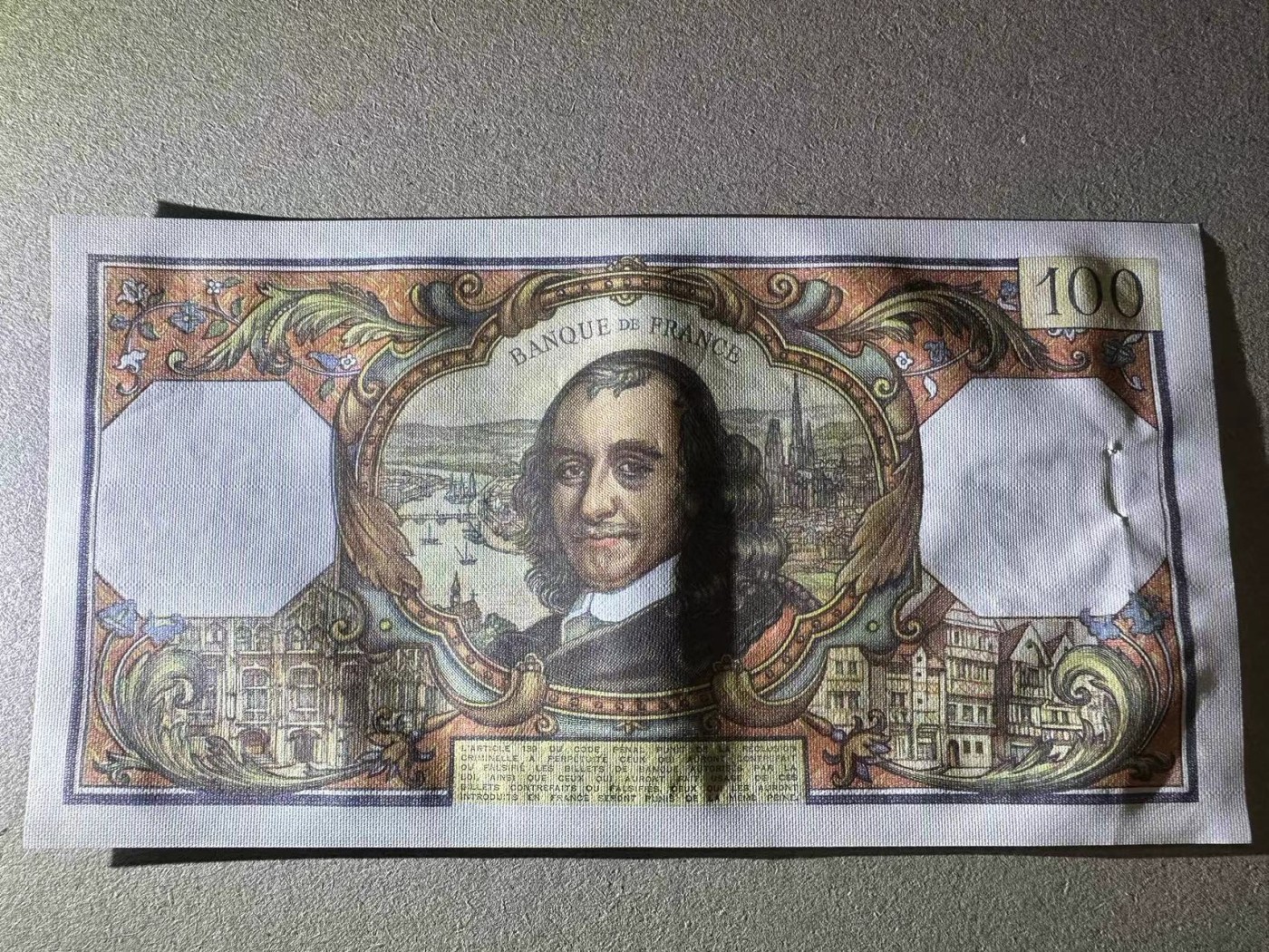 【Blue Auction】✨世界纸币精拍第408期【精】 法国 1975年100法郎 高乃伊 UNC-针孔