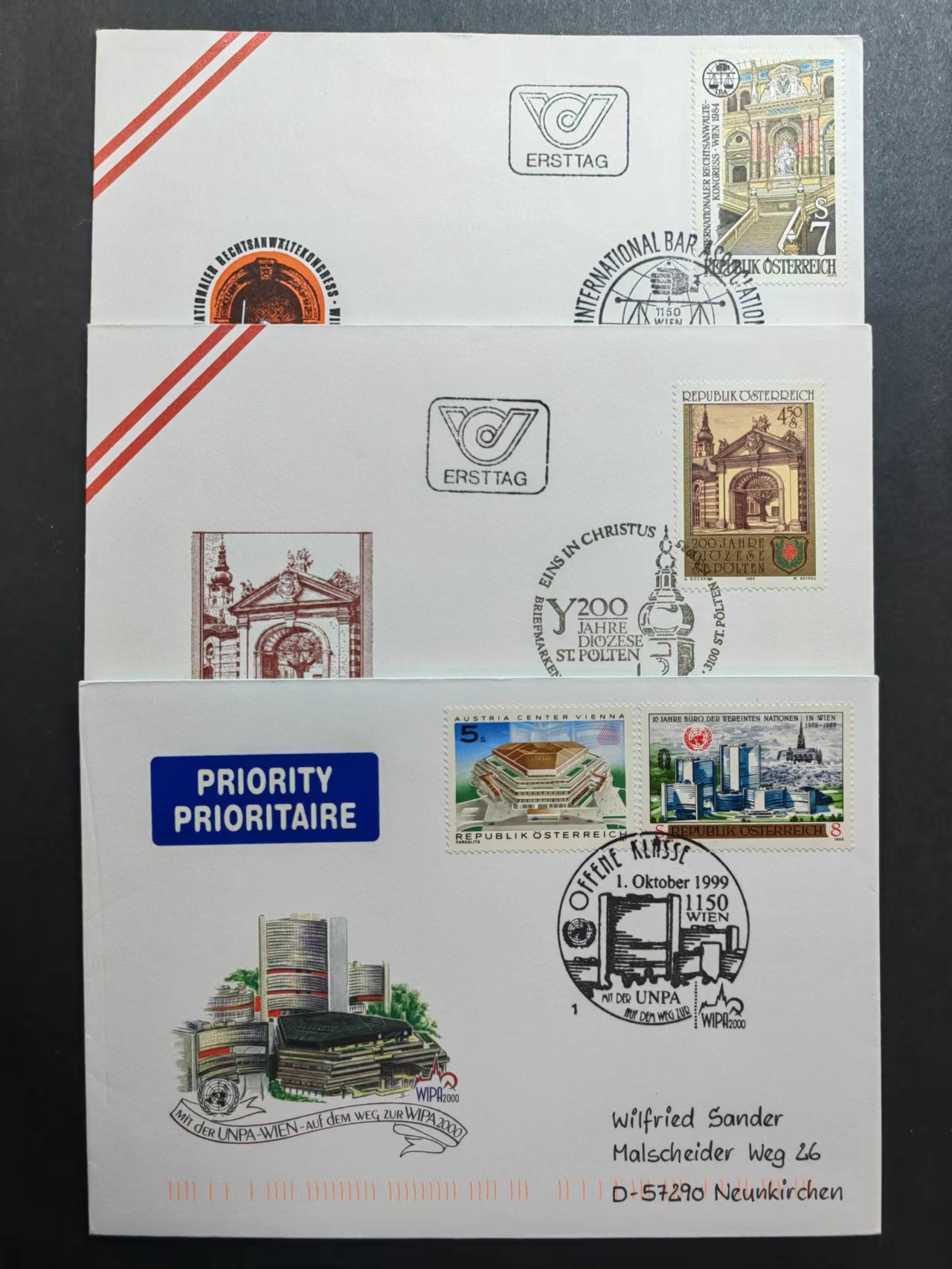 精选多國郵票品🔥⚡️🌞（拍卖场）专场 第③⑨场 奥地利首日封（建筑物系列）3件